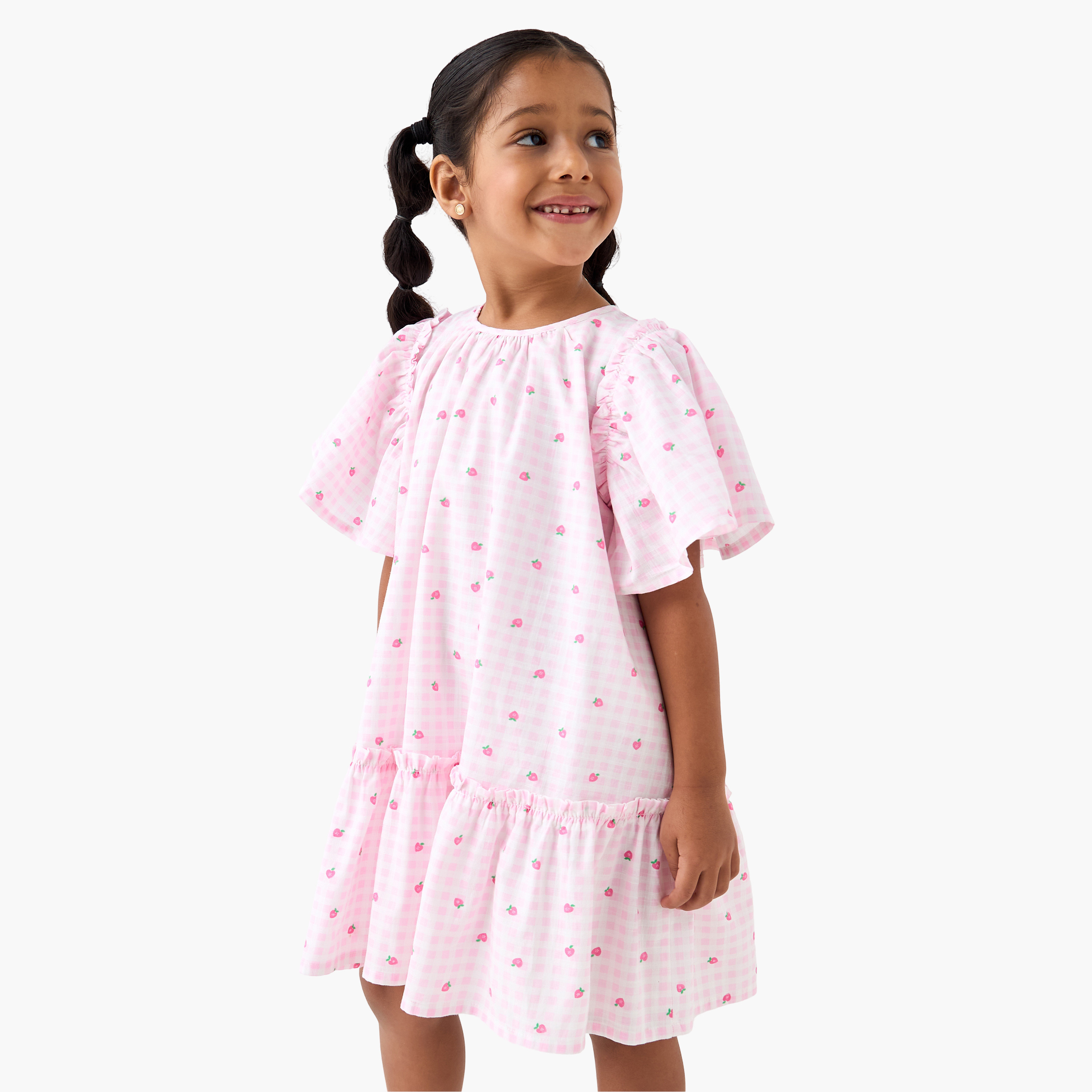فستان بارز الملمس بأكمام واسعة من جونيورز-girls-clothing-dressesandjumpsuits-image-1