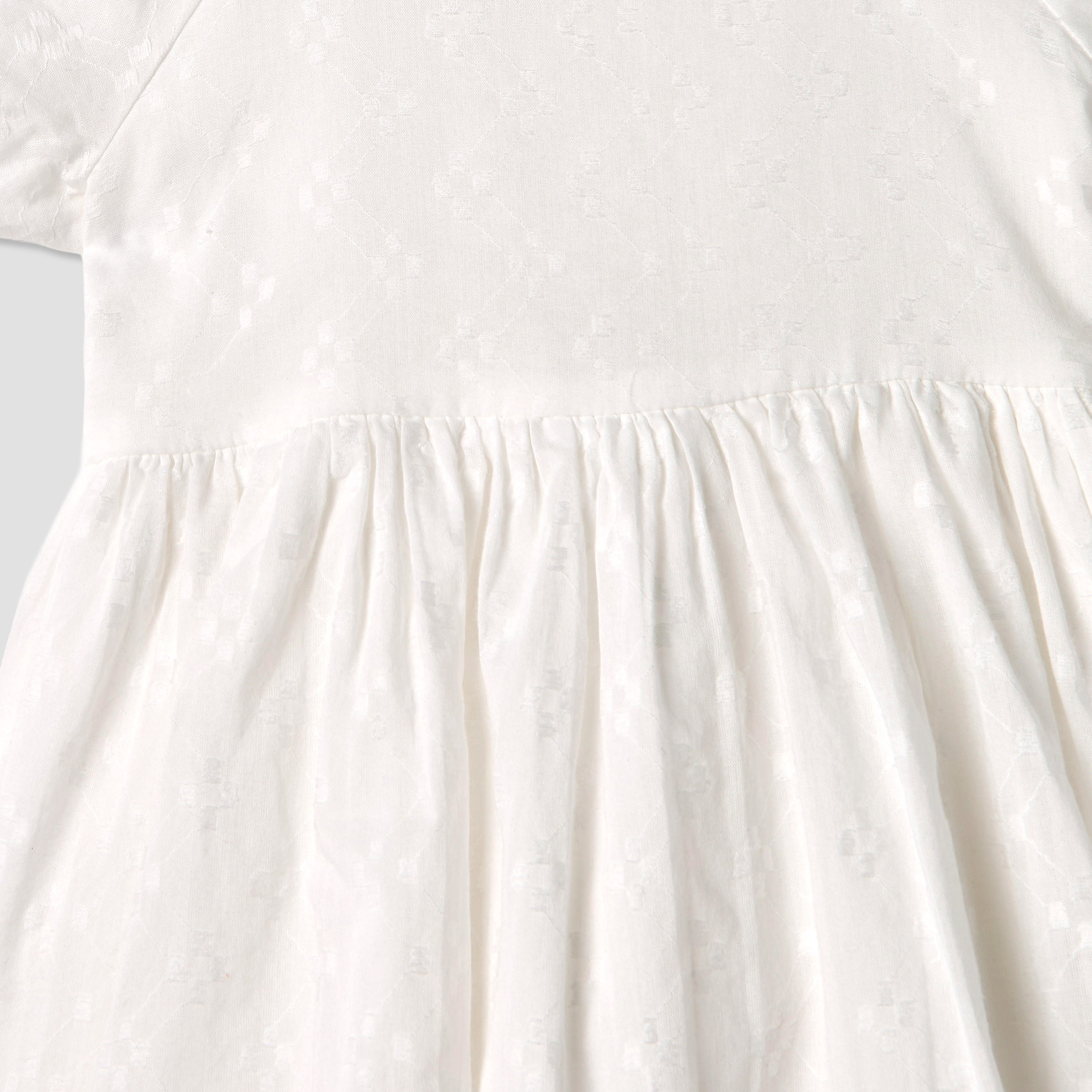 Juniors Textured A-line Round Neck Dress with Short Sleeves and Cutout Detail-girls-clothing-dressesandjumpsuits-image-3