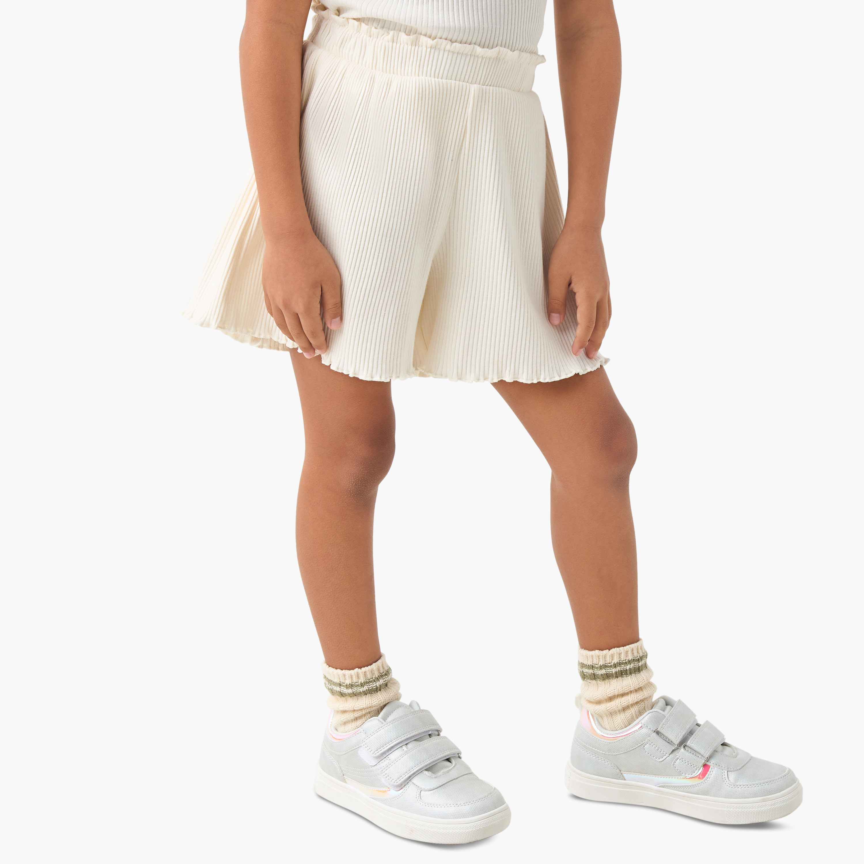 Juniors Ribbed T-shirt and Shorts Set-girls-clothing-setsandcoords-image-3