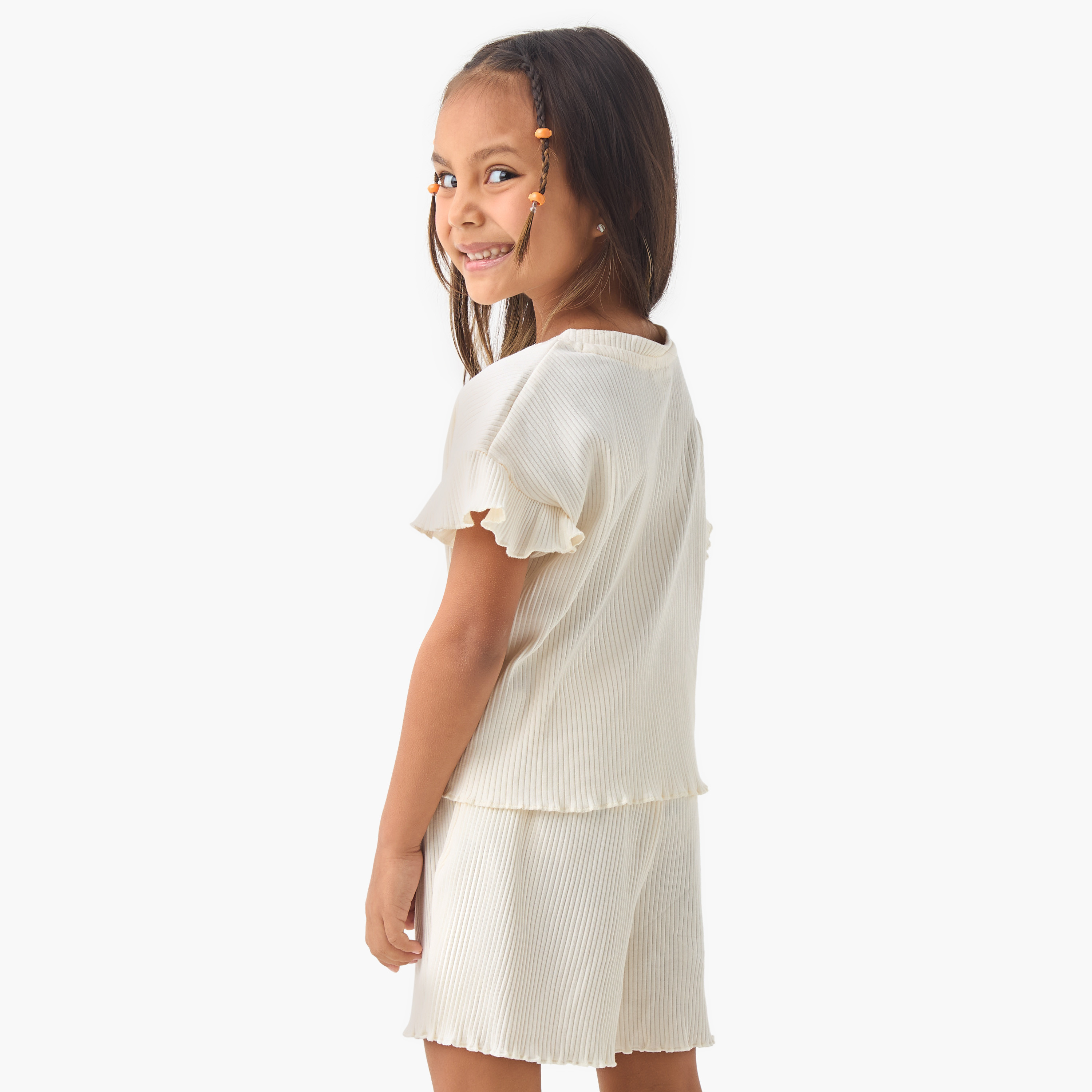 Juniors Ribbed T-shirt and Shorts Set-girls-clothing-setsandcoords-image-5