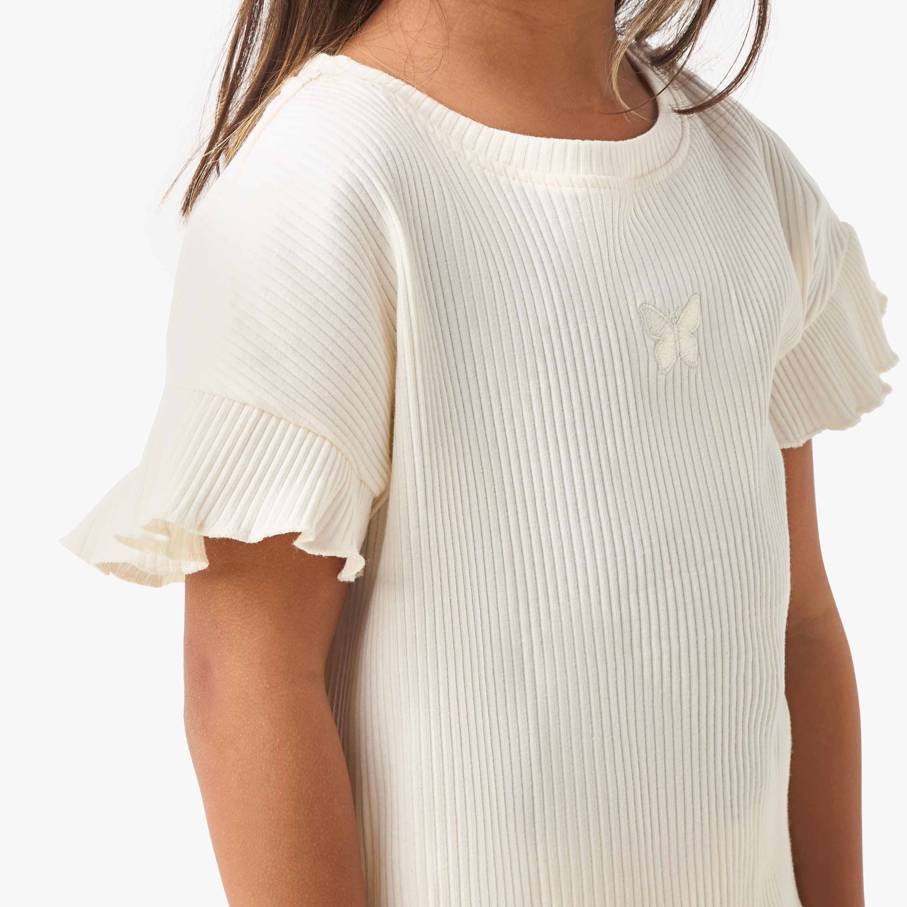 Juniors Ribbed T-shirt and Shorts Set-girls-clothing-setsandcoords-image-6