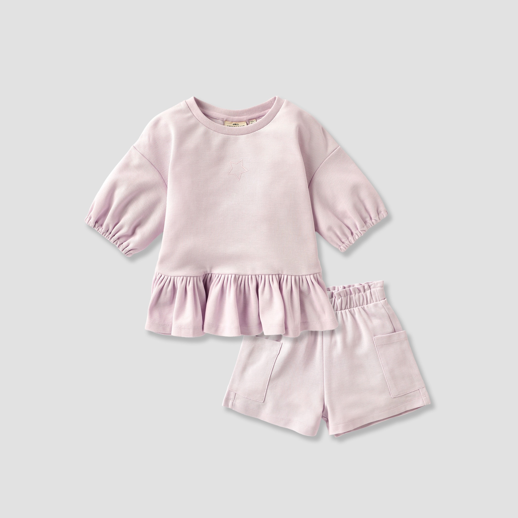 طقم شورت وبلوزة بيبلوم بارزة الملمس من جونيورز-girls-clothing-setsandcoords-image-5