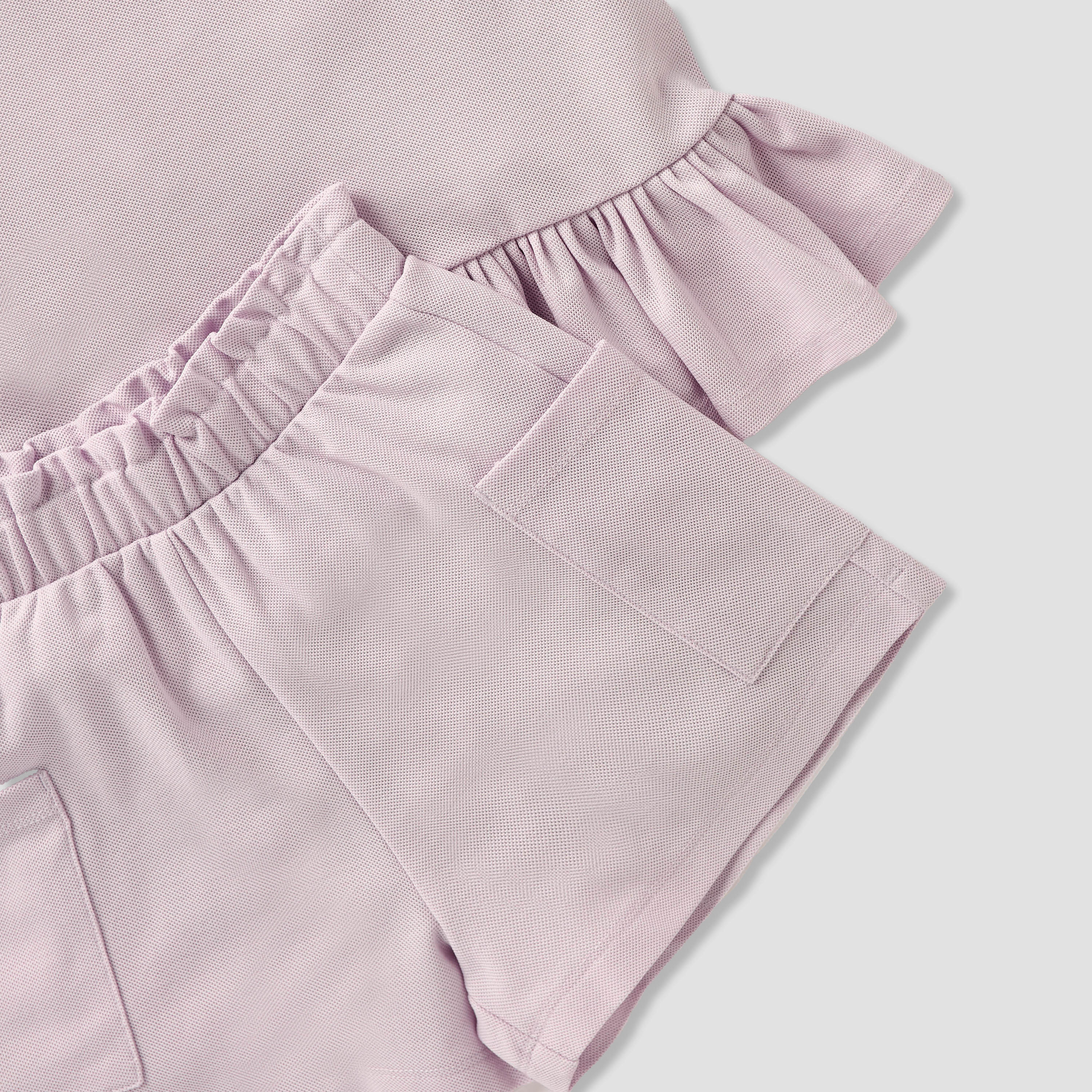 طقم شورت وبلوزة بيبلوم بارزة الملمس من جونيورز-girls-clothing-setsandcoords-image-1