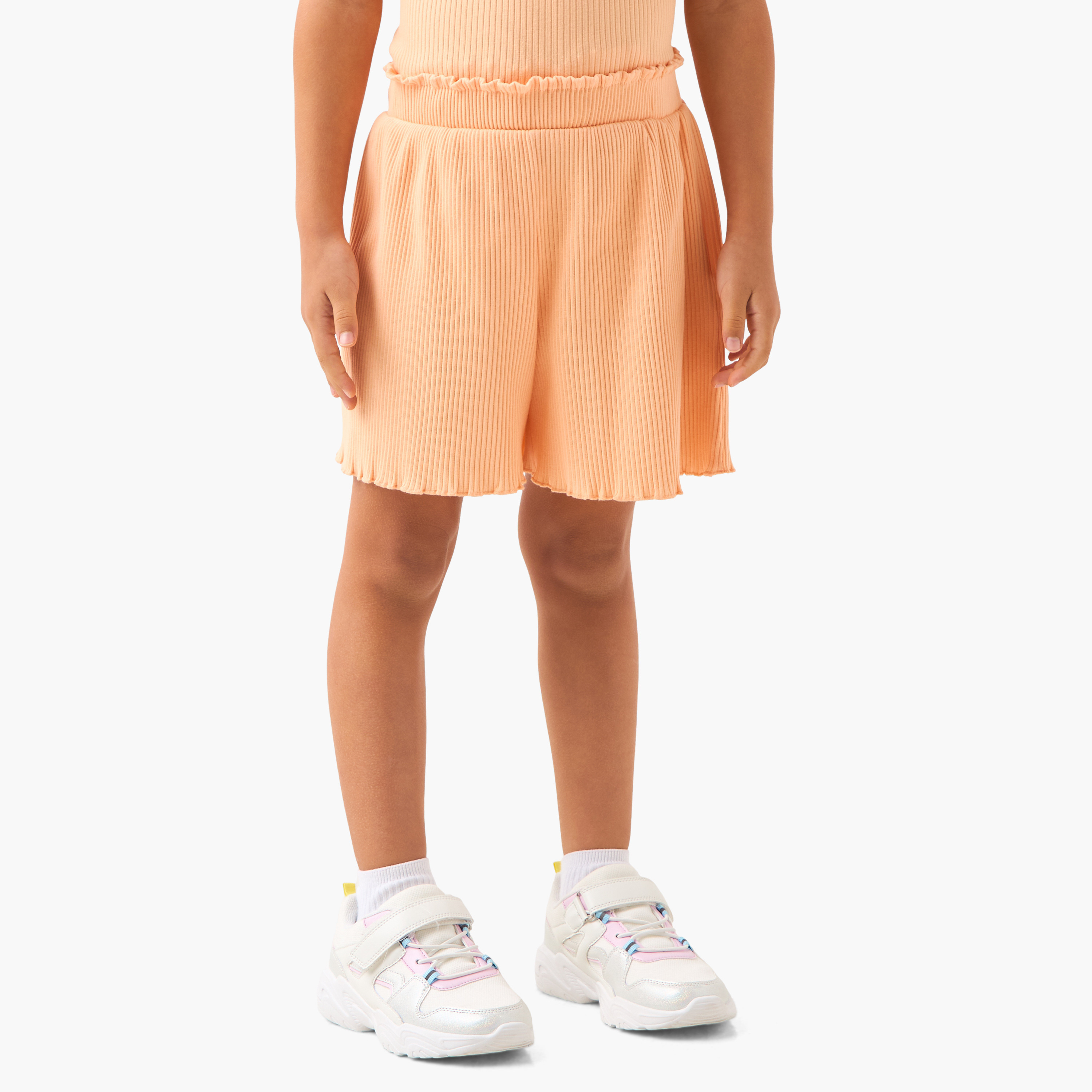 Juniors Ribbed T-shirt and Shorts Set-girls-clothing-setsandcoords-image-3