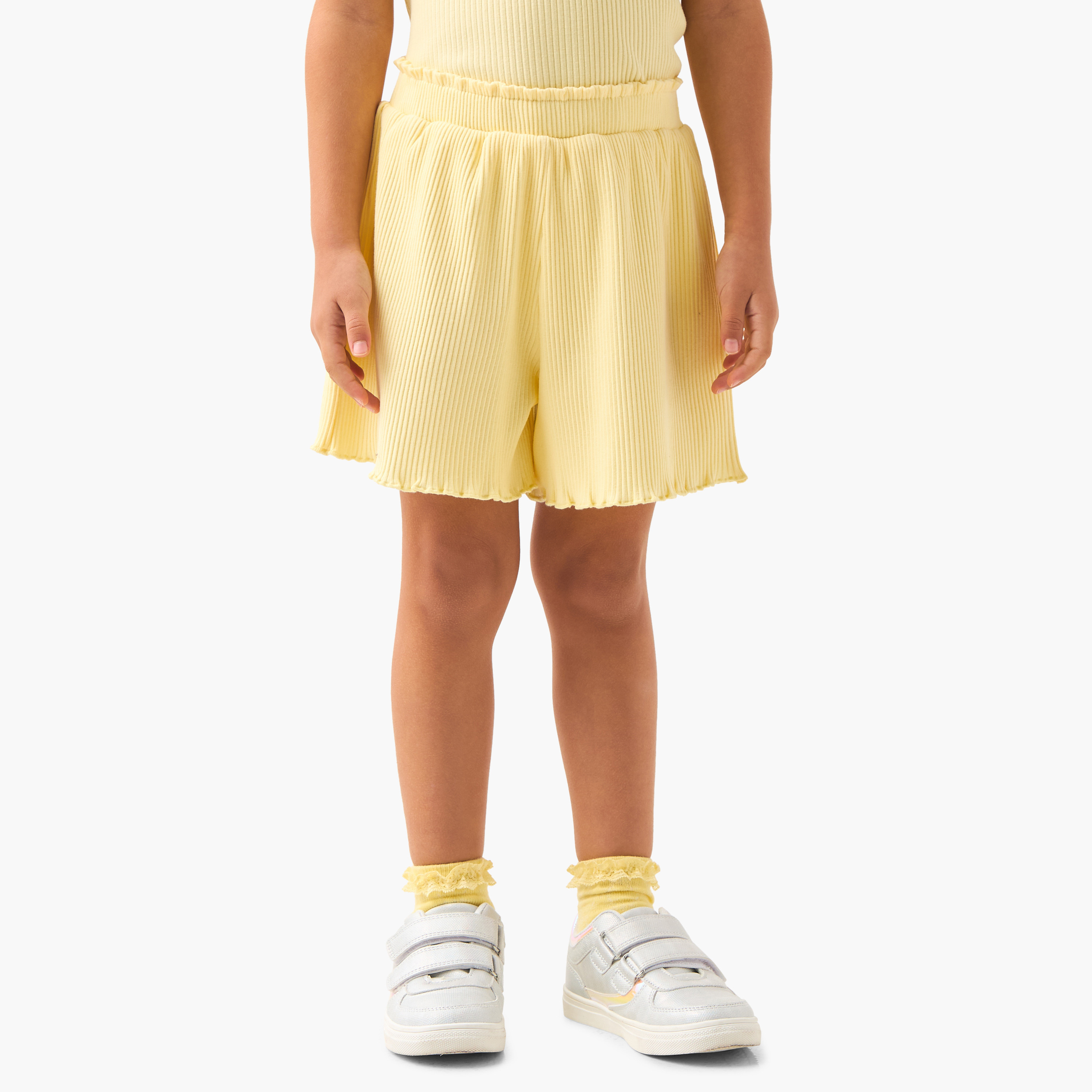 Juniors Ribbed T-shirt and Shorts Set-girls-clothing-setsandcoords-image-3