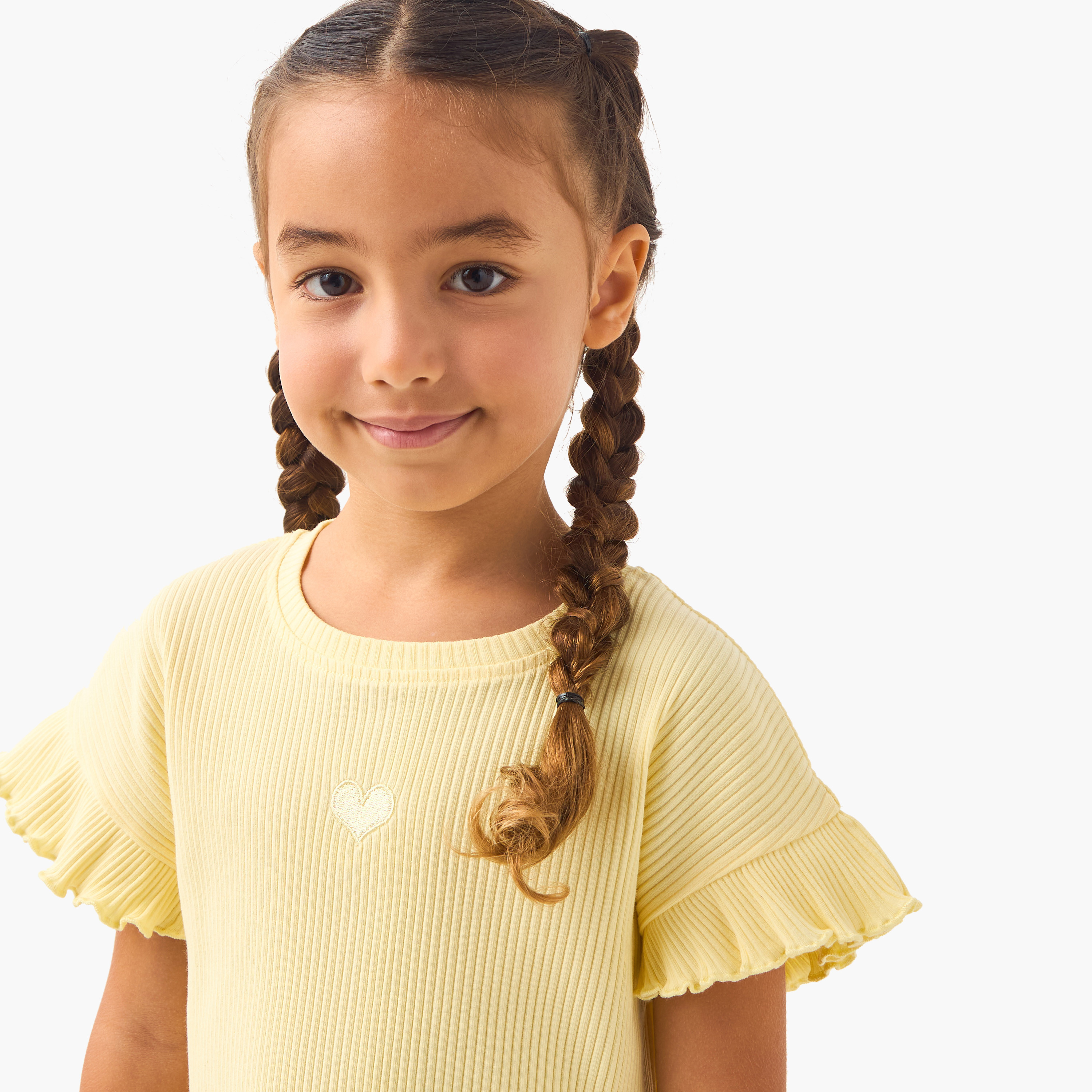 Juniors Ribbed T-shirt and Shorts Set-girls-clothing-setsandcoords-image-5