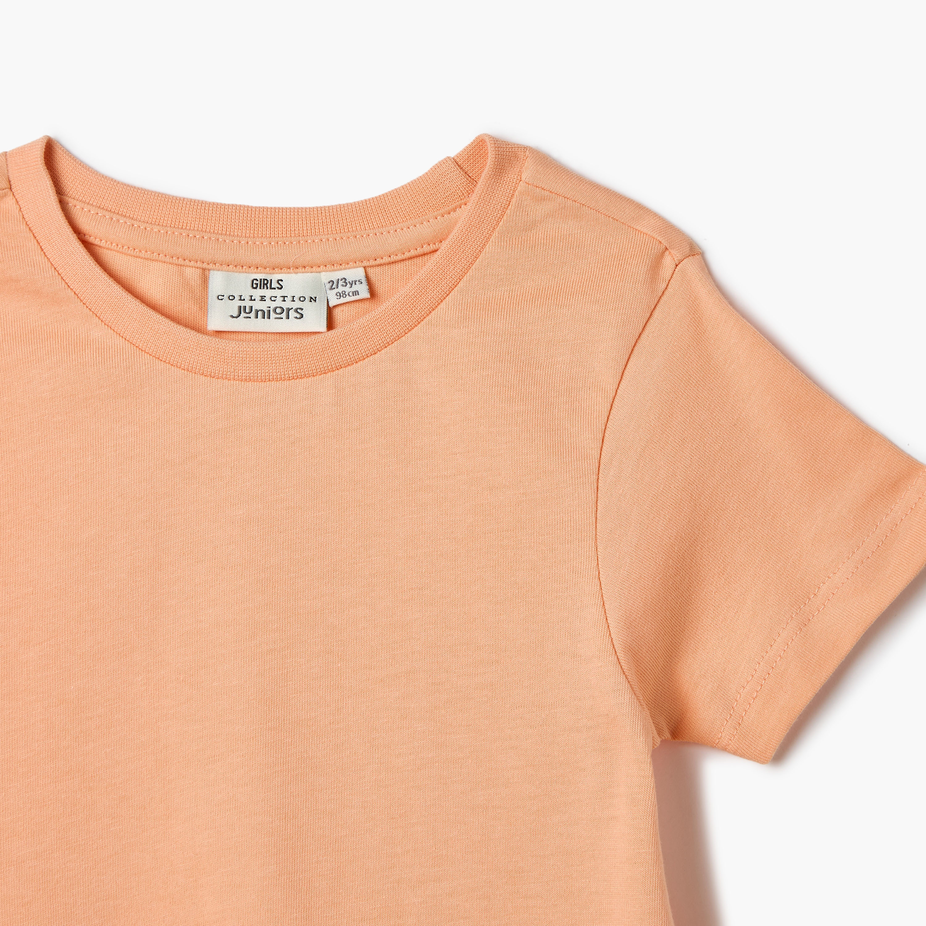 Juniors Solid T-shirt with Side Tulle Detail-girls-clothing-tshirts-image-3