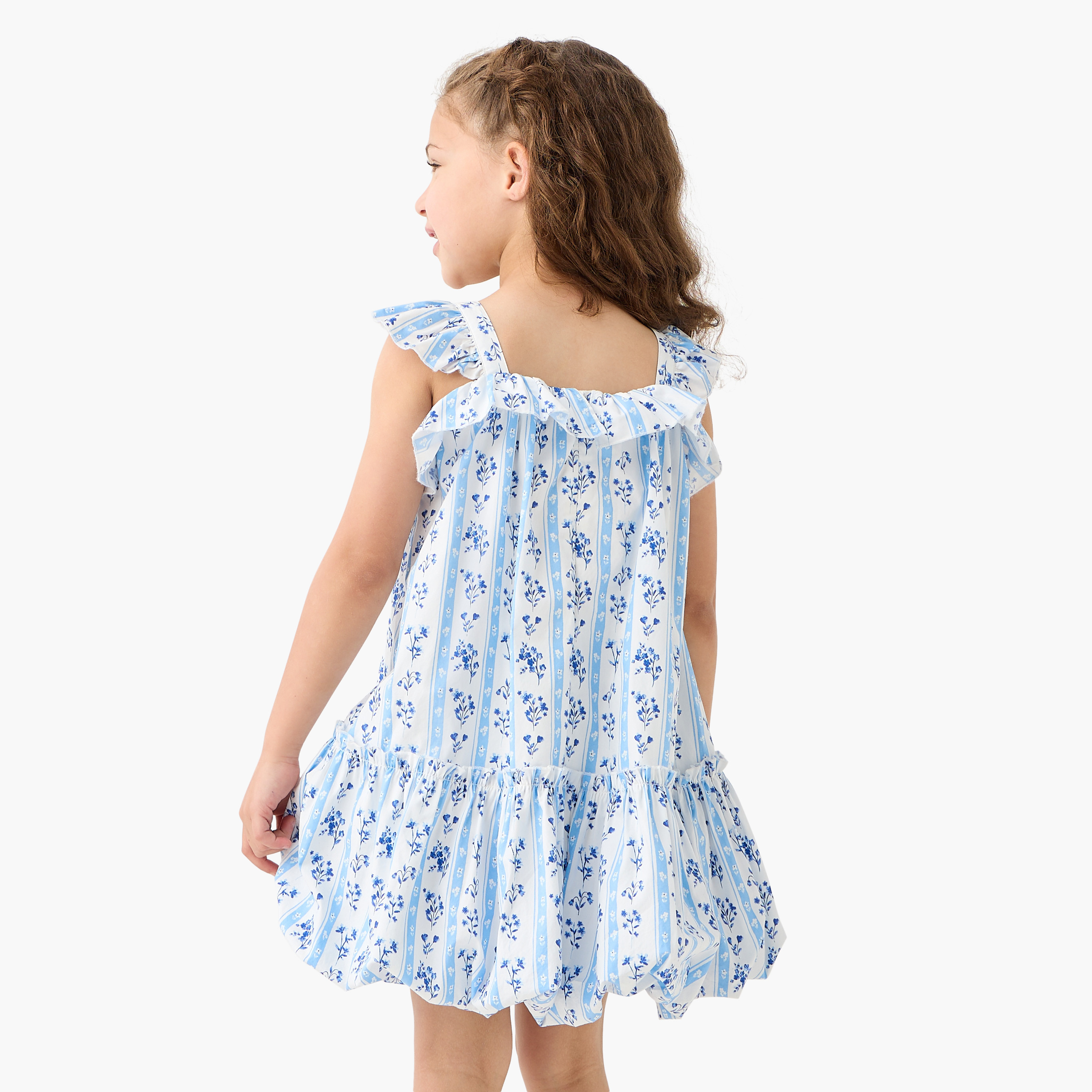 فستان دون كمام بياقة مربعة وكشكش وطبعات زهرية من جونيورز-girls-clothing-dressesandjumpsuits-image-3