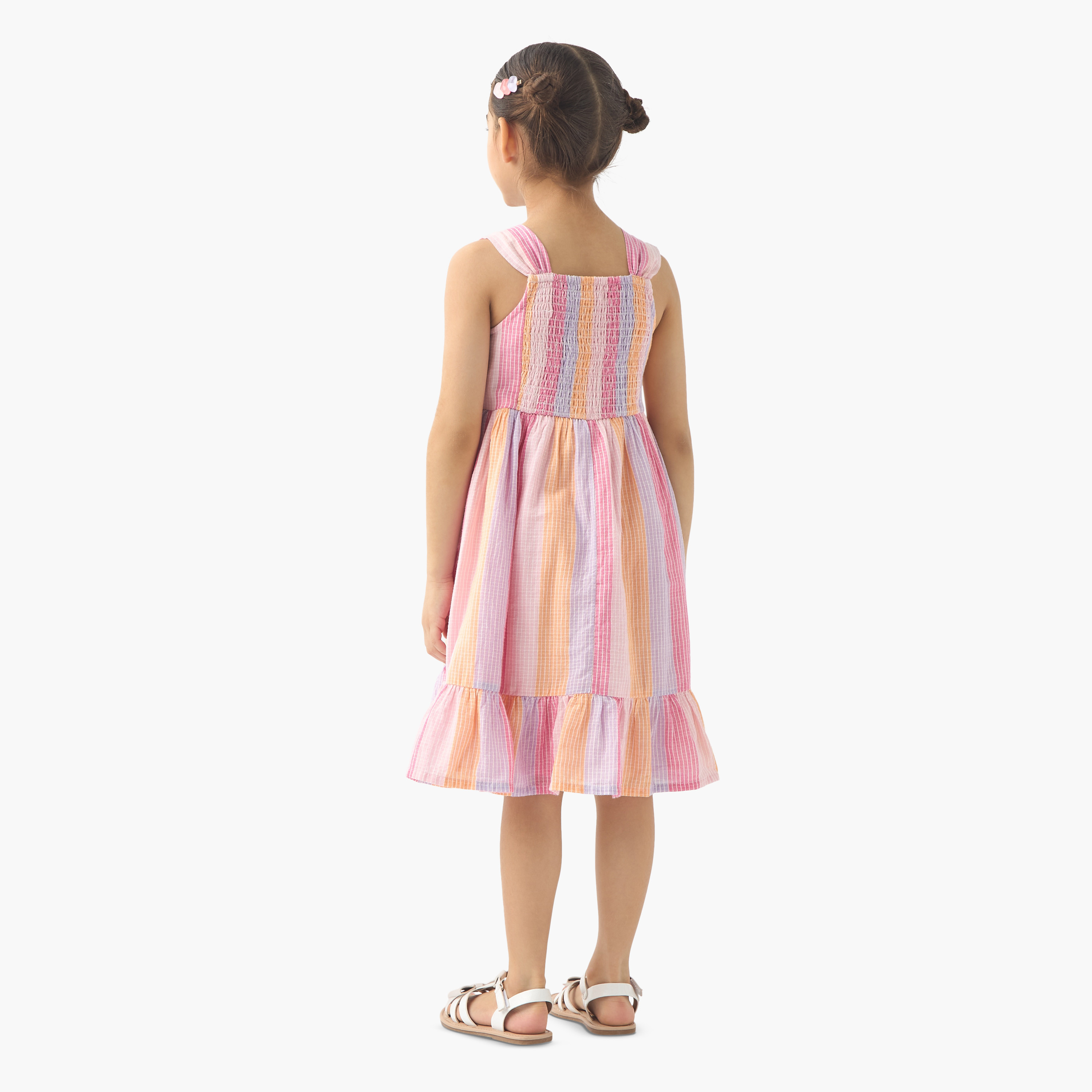 Juniors Striped Sleeveless Dress with Square Neck and Flounce Hem-girls-clothing-dressesandjumpsuits-image-3
