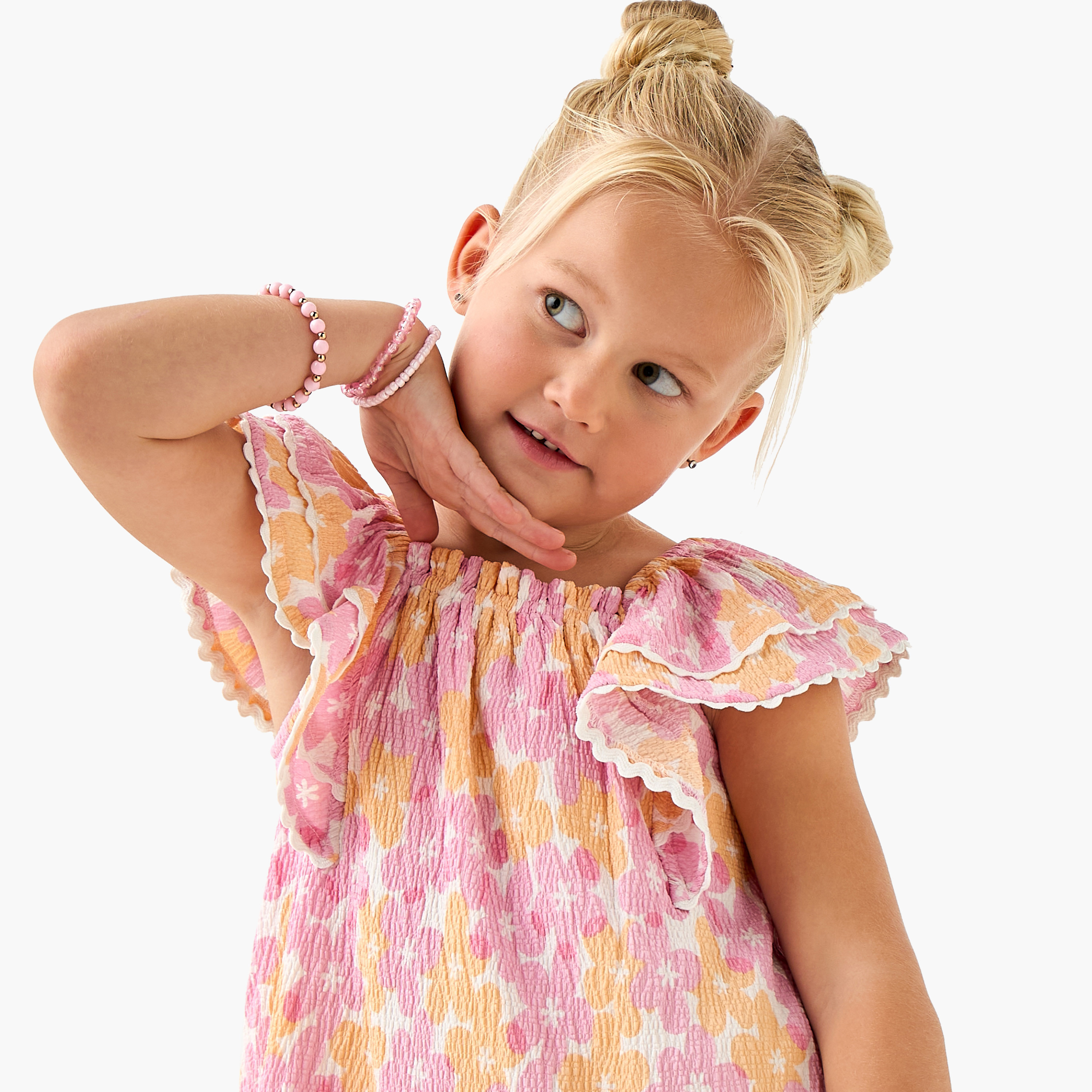 فستان بطبعات أزهار وأكمام كشكش من جونيورز-girls-clothing-dressesandjumpsuits-image-4