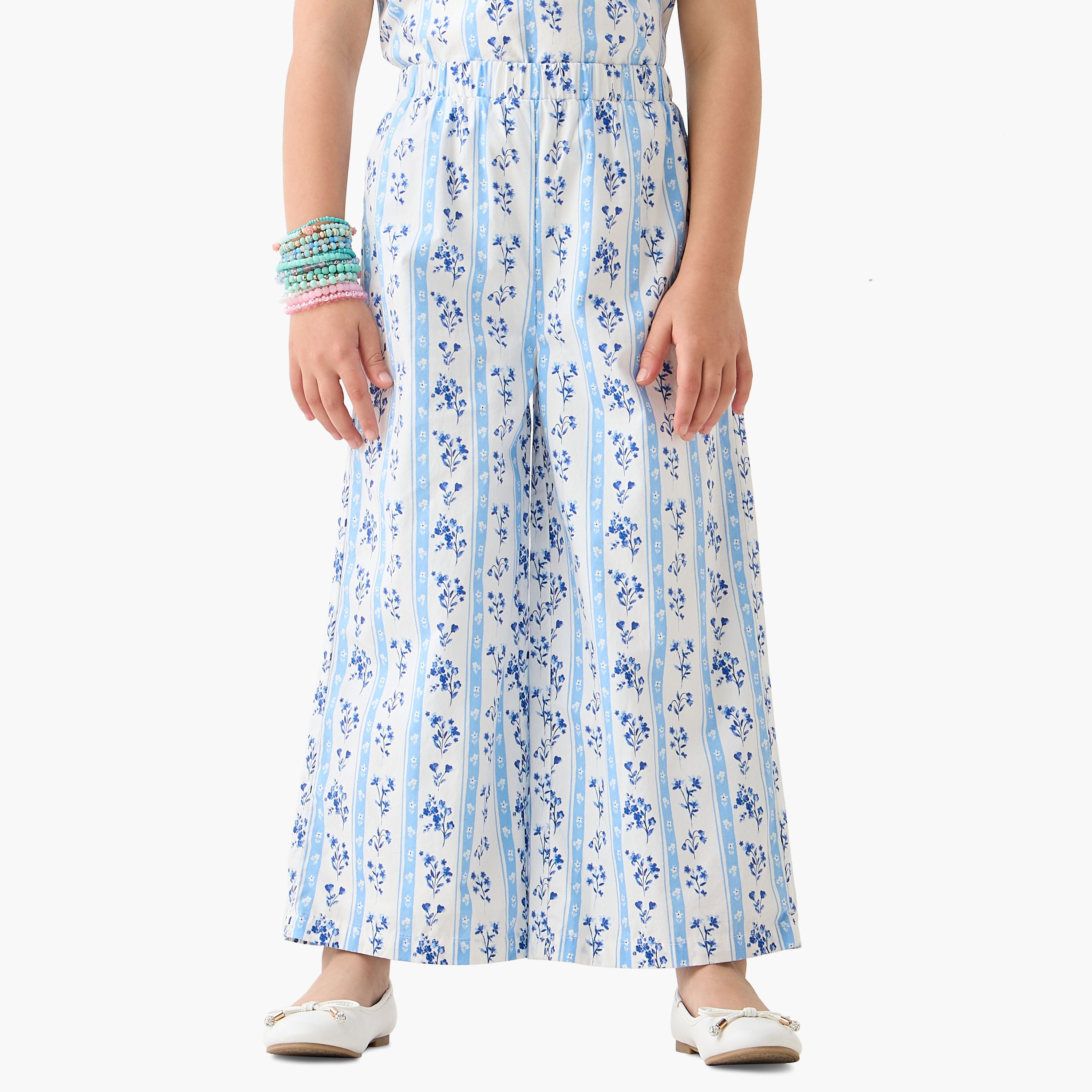 Juniors Floral Print Sleeveless Top and Pant Set-baby-girls-clothing-setsandcoords-image-3