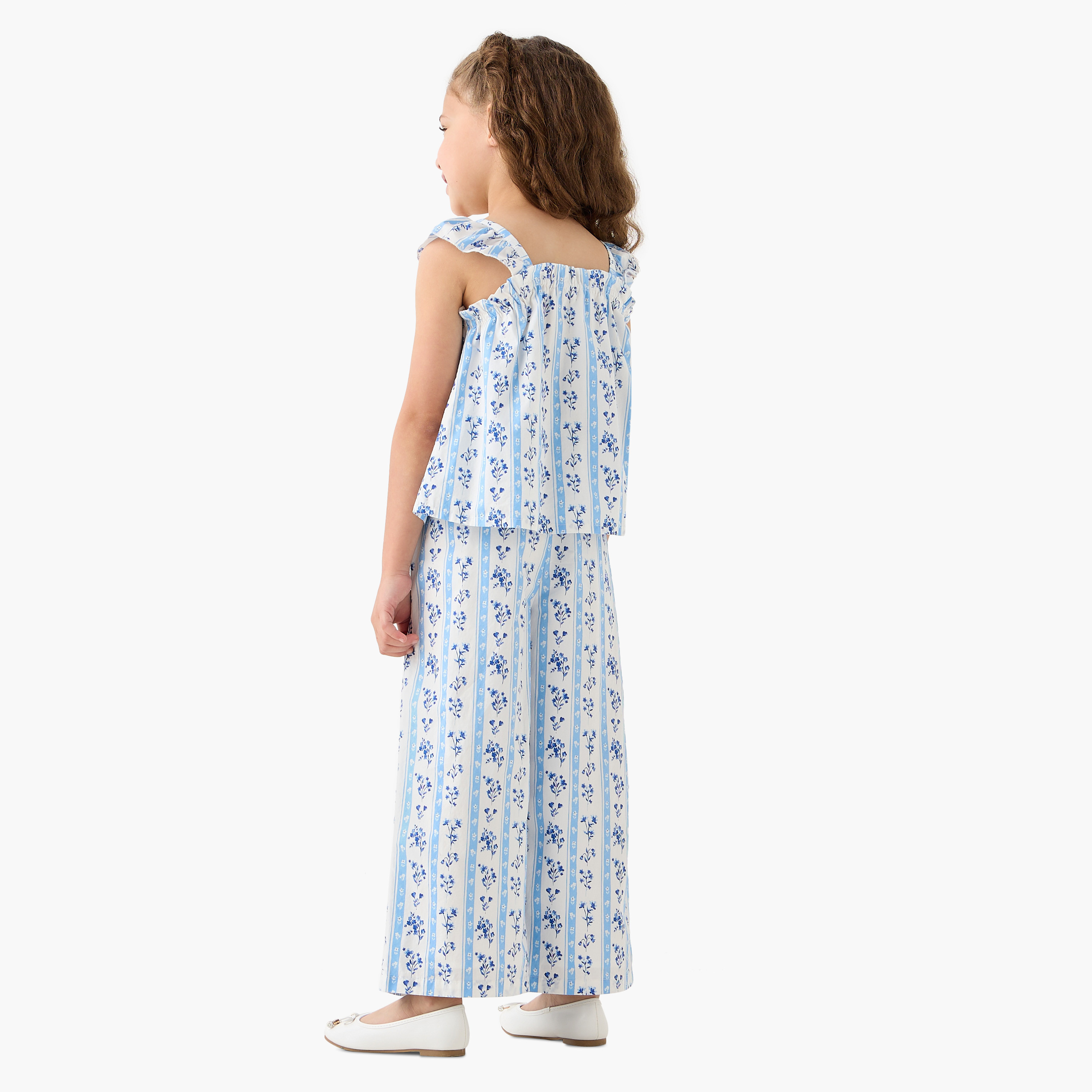 Juniors Floral Print Sleeveless Top and Pant Set-baby-girls-clothing-setsandcoords-image-4