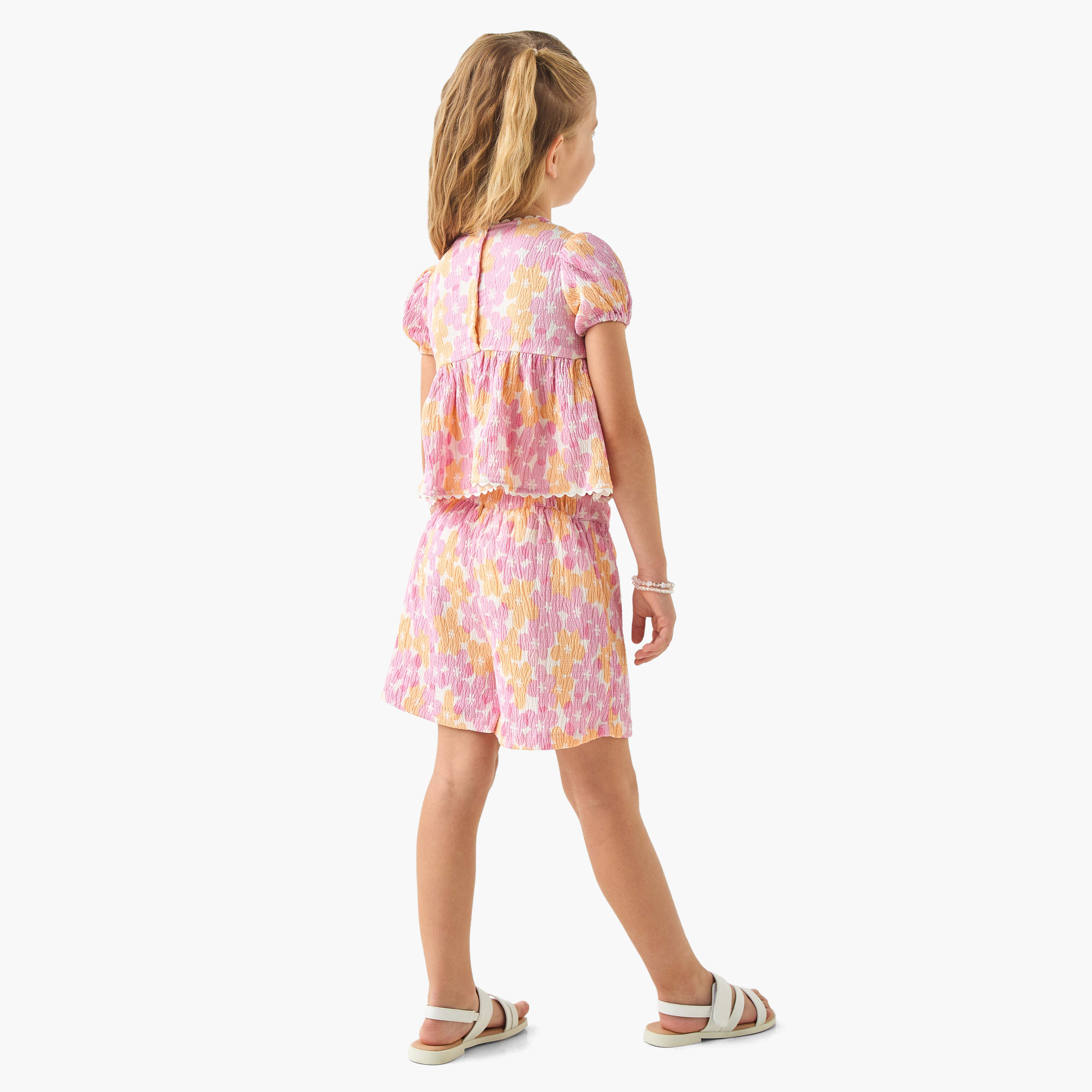 Juniors Floral Print Peplum Top and Shorts Set-girls-clothing-setsandcoords-image-4