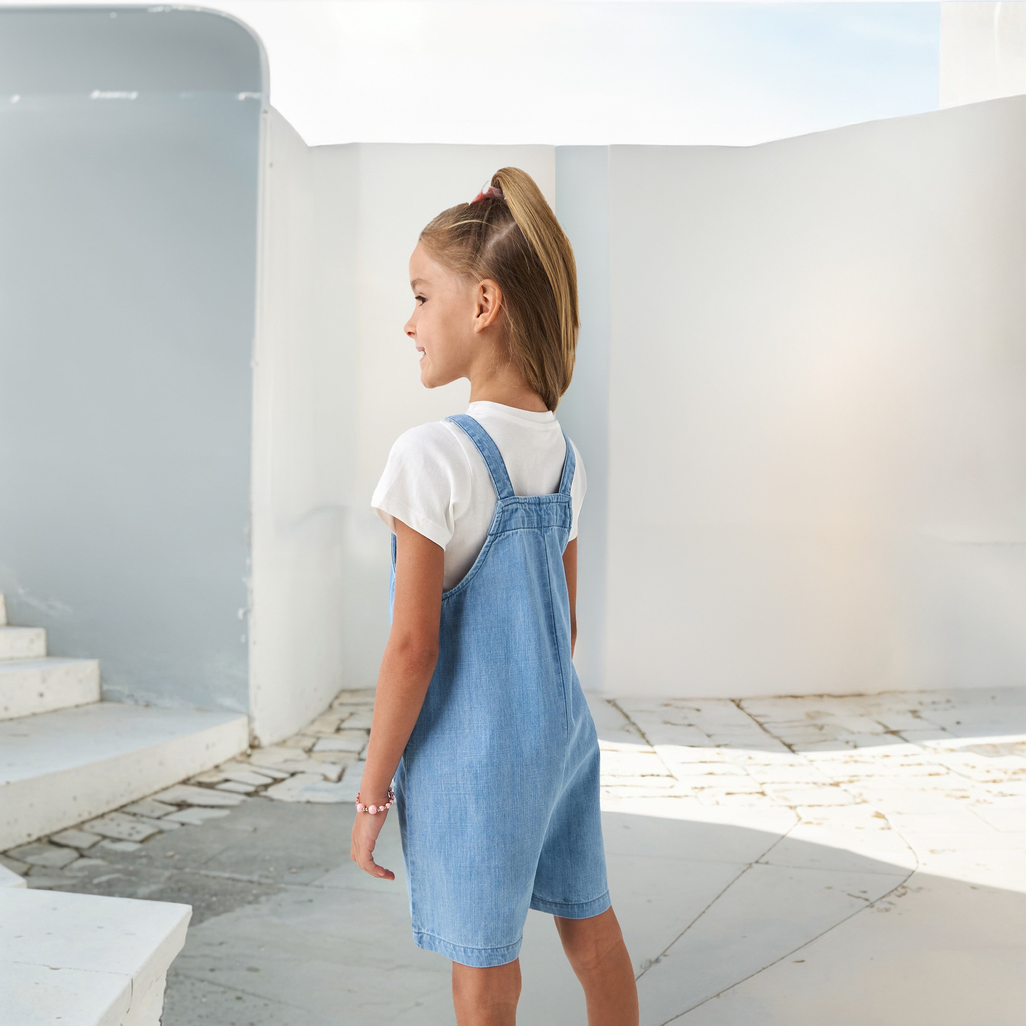 Juniors Embroidered Denim Dungaree and T-shirt Set-girls-clothing-setsandcoords-image-3