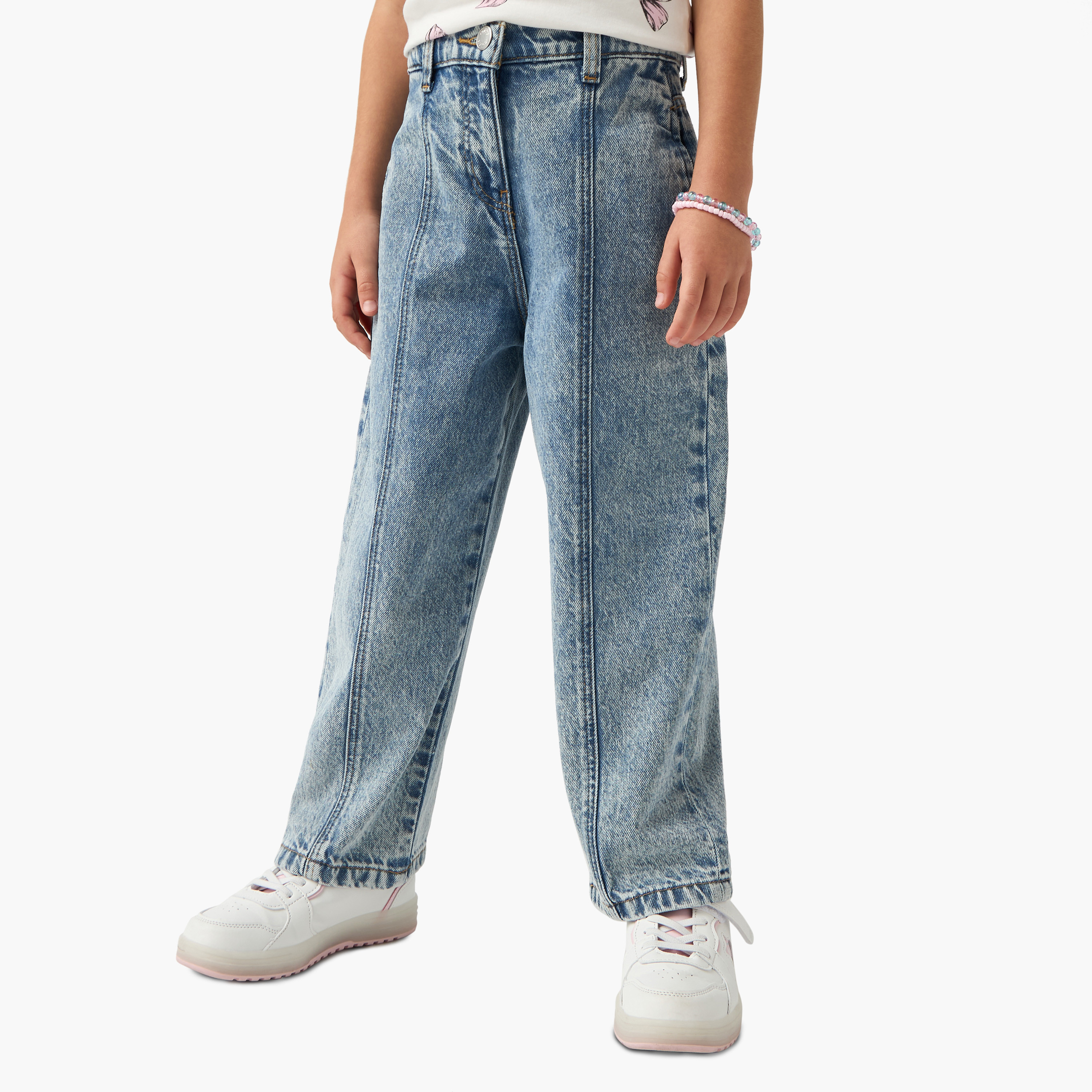 بنطلون جينز بقصة عادية للبنات من جونيورز-girls-clothing-bottoms-jeansandjeggings-image-1