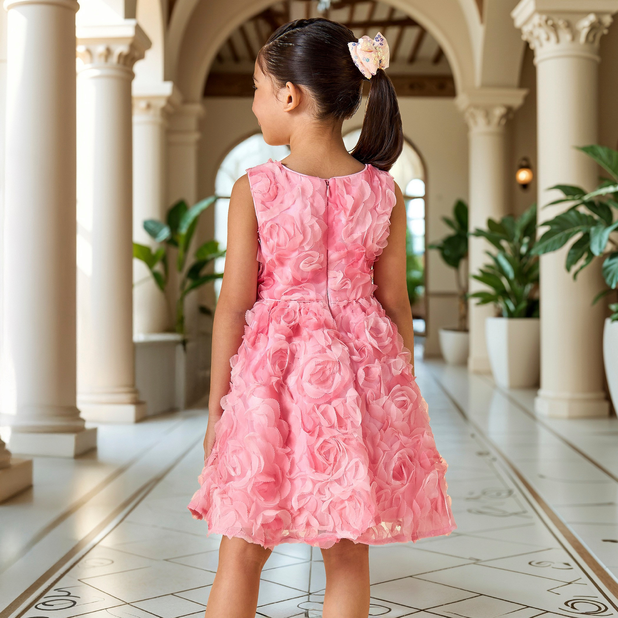 فستان بلا أكمام مزين بالزهور من جونيورز-girls-clothing-dressesandjumpsuits-image-3