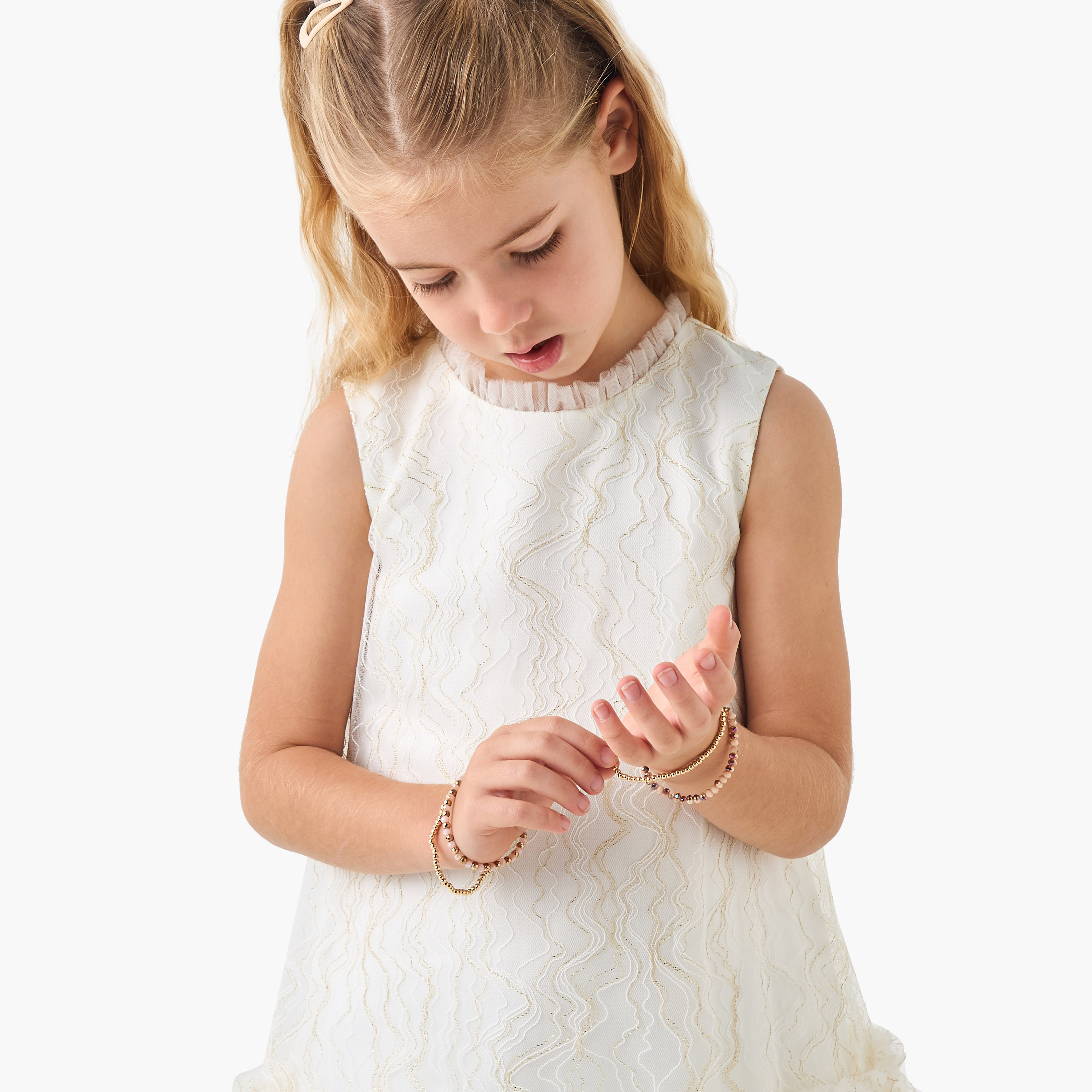 فستان بروم بارز الملمس دون أكمام بتفاصيل تول من جونيورز-girls-clothing-dressesandjumpsuits-image-4