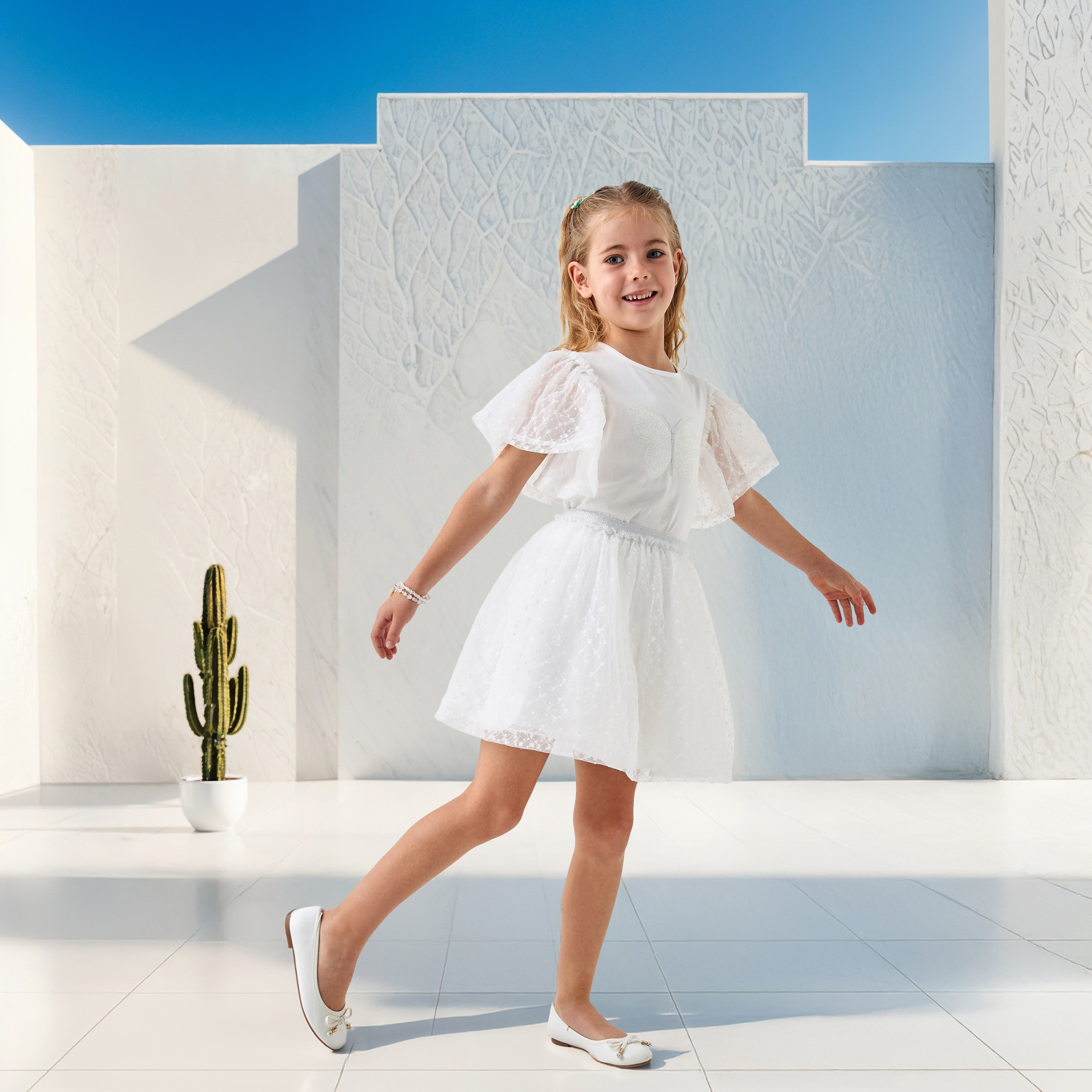 Juniors Butterfly Sequinned Top and Skirt Set-girls-clothing-setsandcoords-image-1