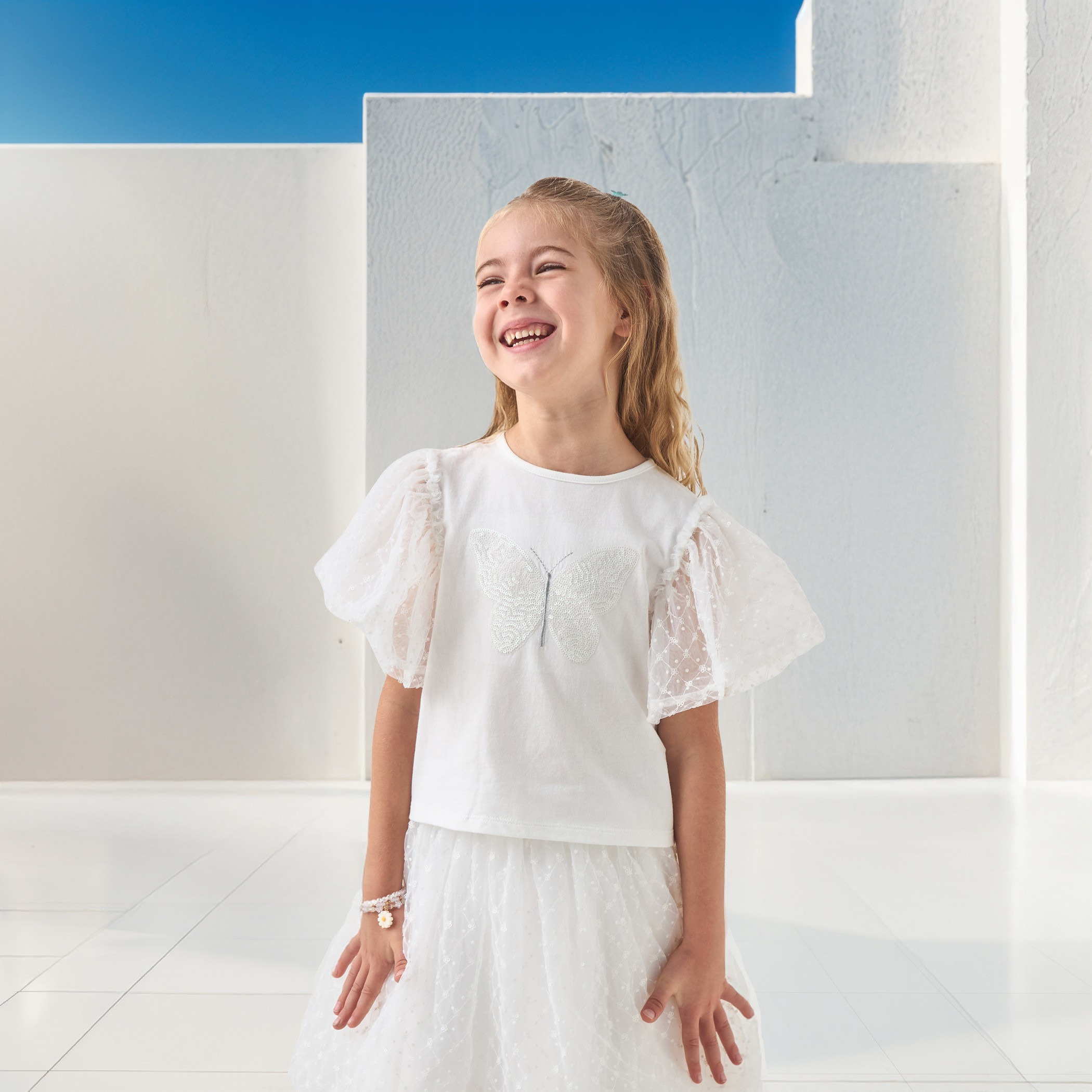 Juniors Butterfly Sequinned Top and Skirt Set-girls-clothing-setsandcoords-image-3