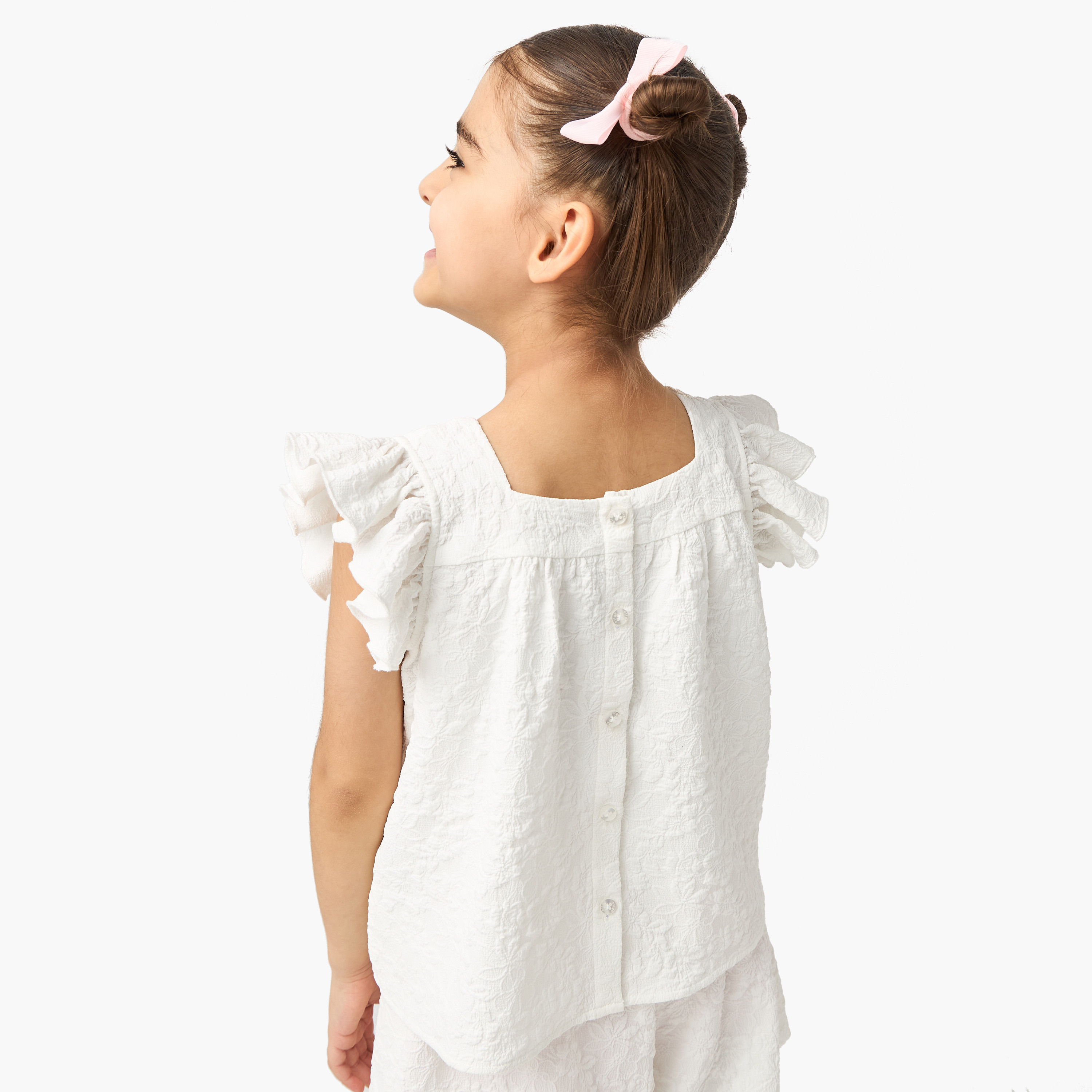 بلوزة بارزة الملمس دون أكمام بياقة مربعة وكشكش من إليجو-girls-clothing-blousesandshirts-image-3