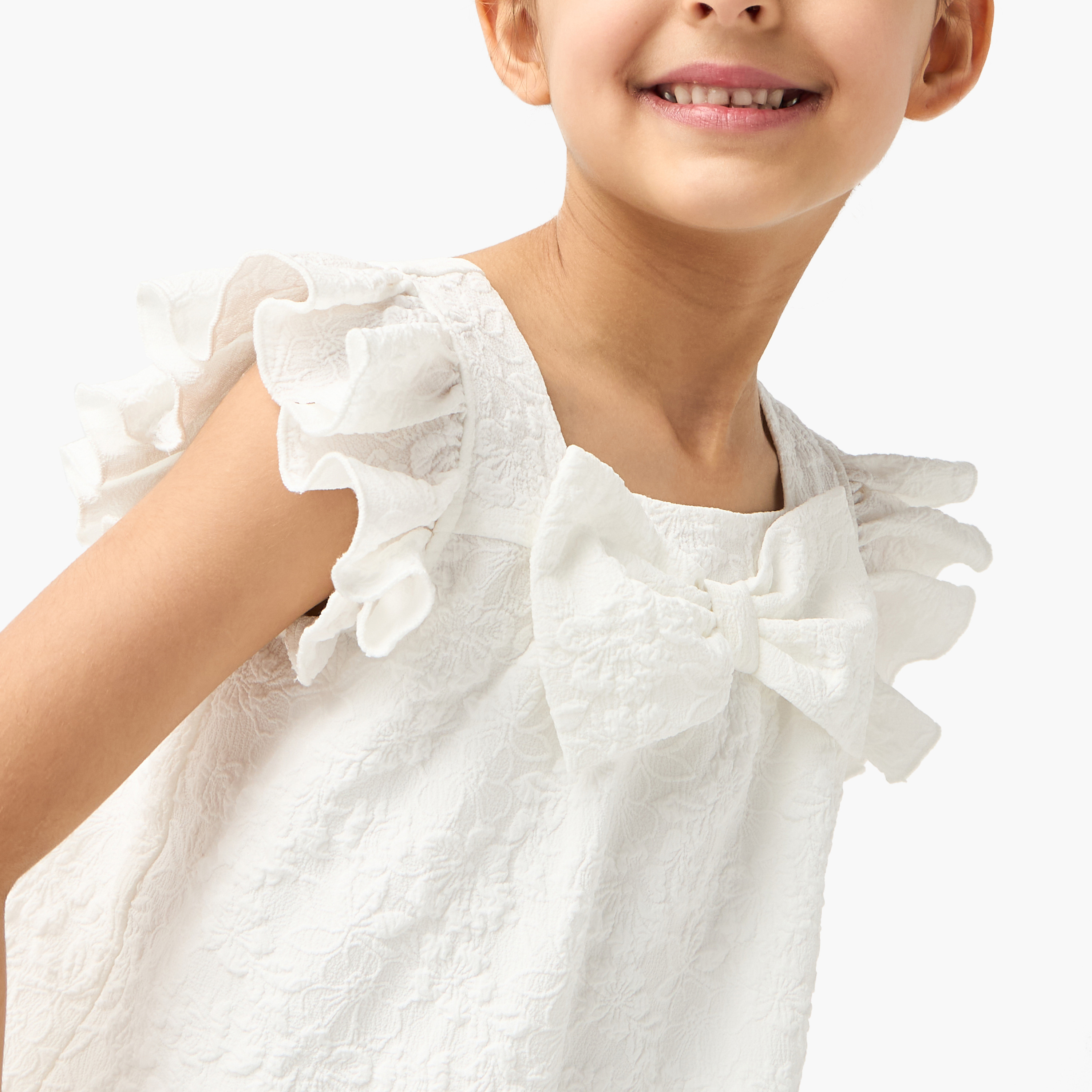 بلوزة بارزة الملمس دون أكمام بياقة مربعة وكشكش من إليجو-girls-clothing-blousesandshirts-image-4