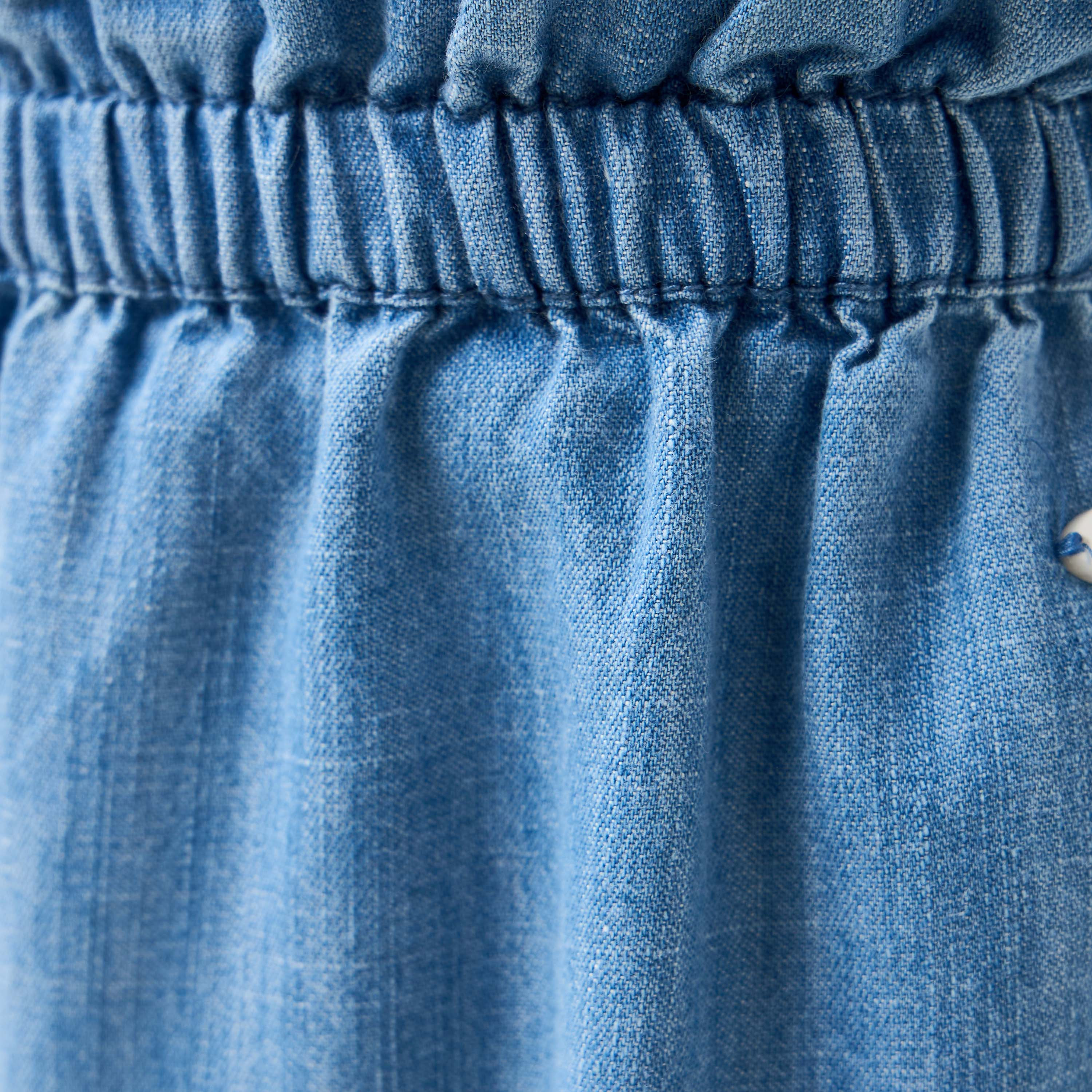 Eligo Embroidered Denim Wide Leg Pants with Elasticated Waistband-girls-clothing-bottoms-trousers-image-4