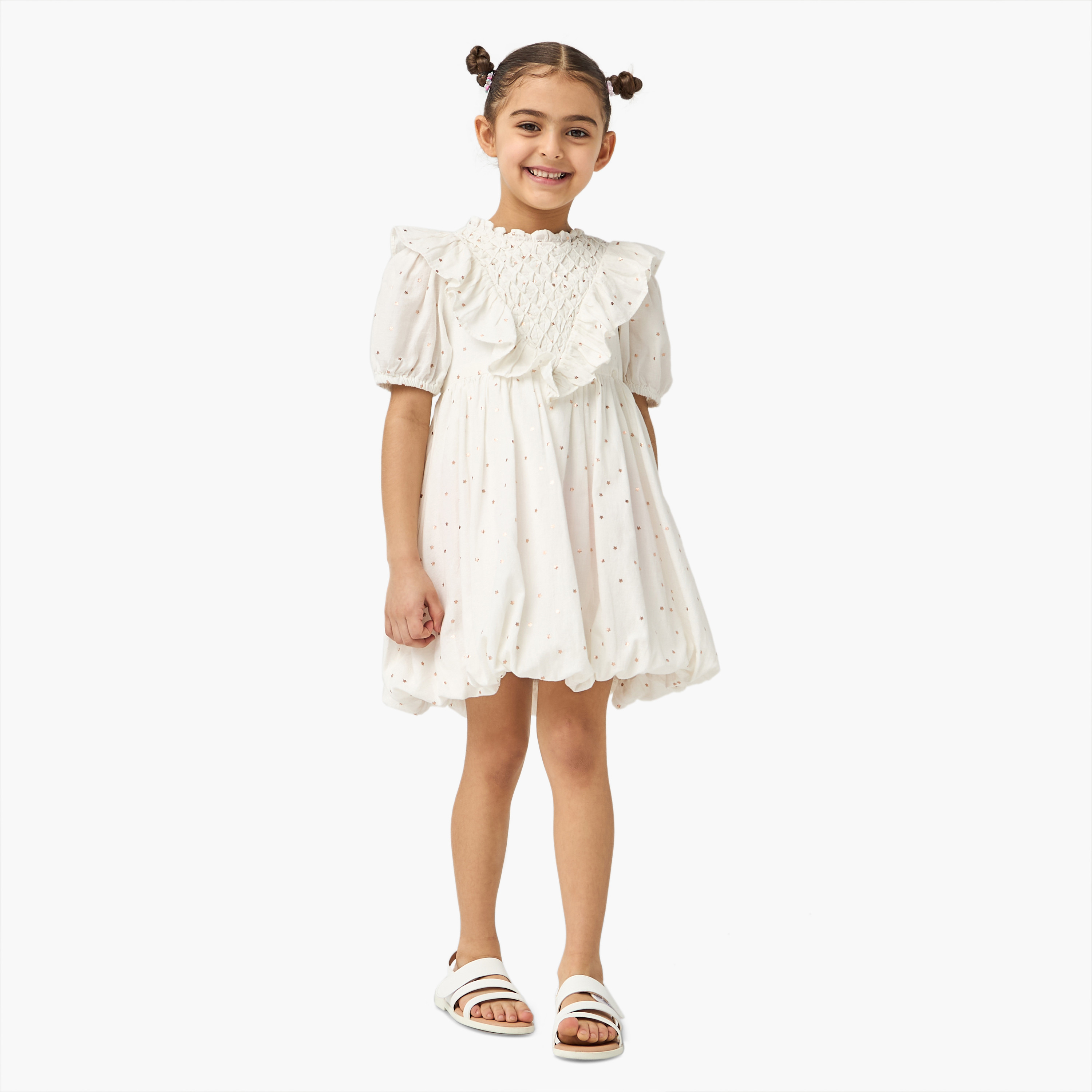 فستان بالون بأكمام منفوخة وكشكش وطبعات أزهار من إليجو-girls-clothing-dressesandjumpsuits-image-2
