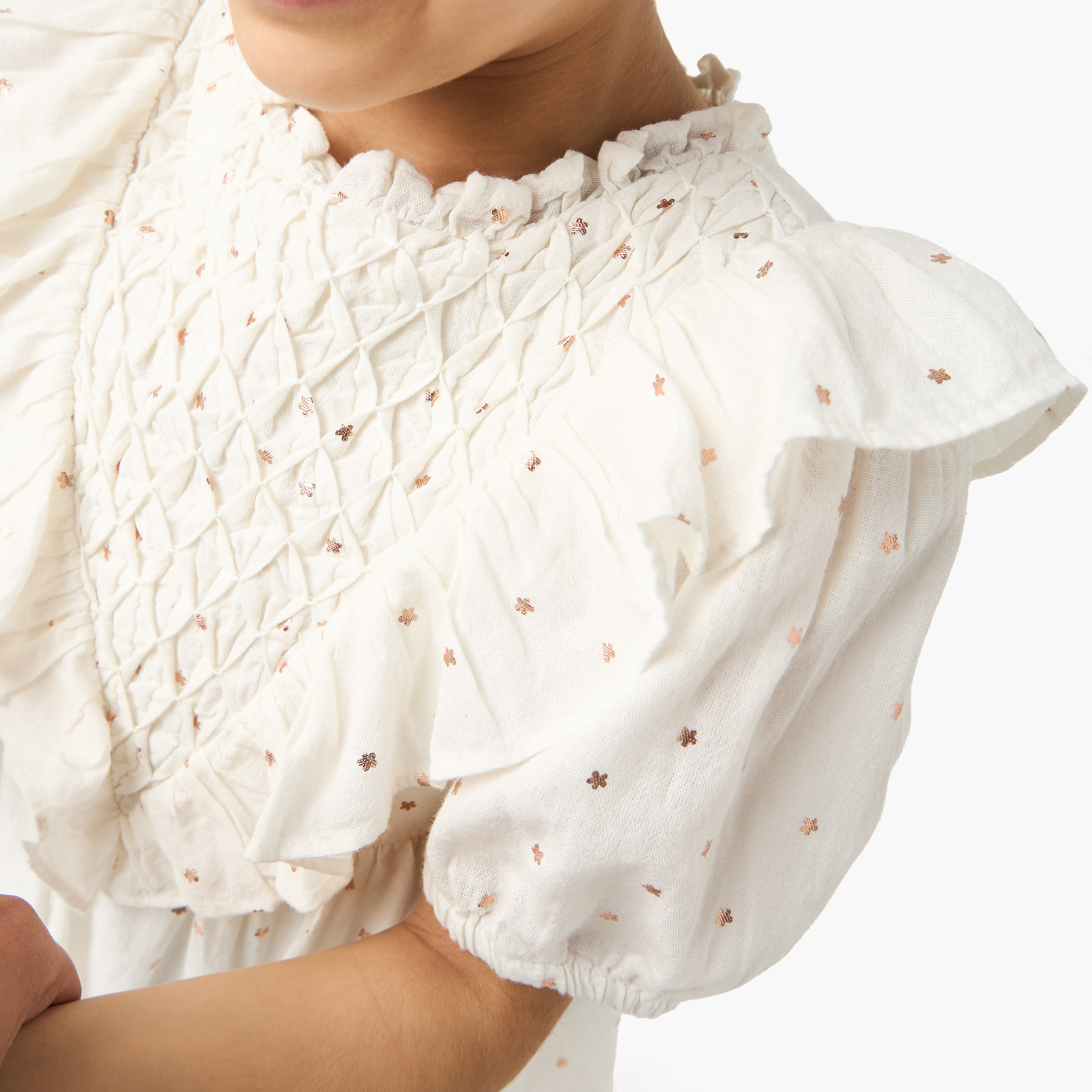 فستان بالون بأكمام منفوخة وكشكش وطبعات أزهار من إليجو-girls-clothing-dressesandjumpsuits-image-4