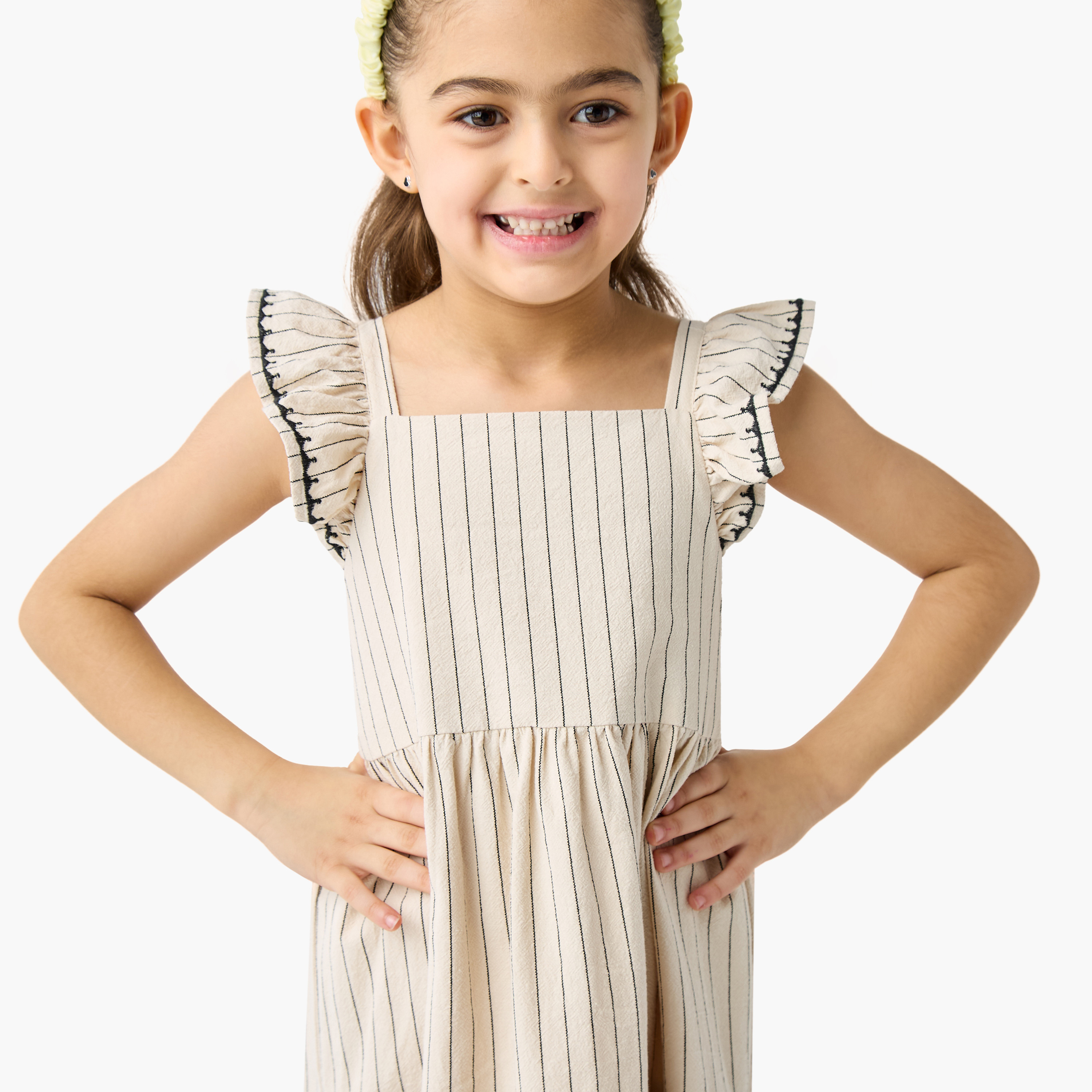 Eligo Embroidered Dress with Ruffle Sleeves and Flounce Hem-girls-clothing-dressesandjumpsuits-image-4