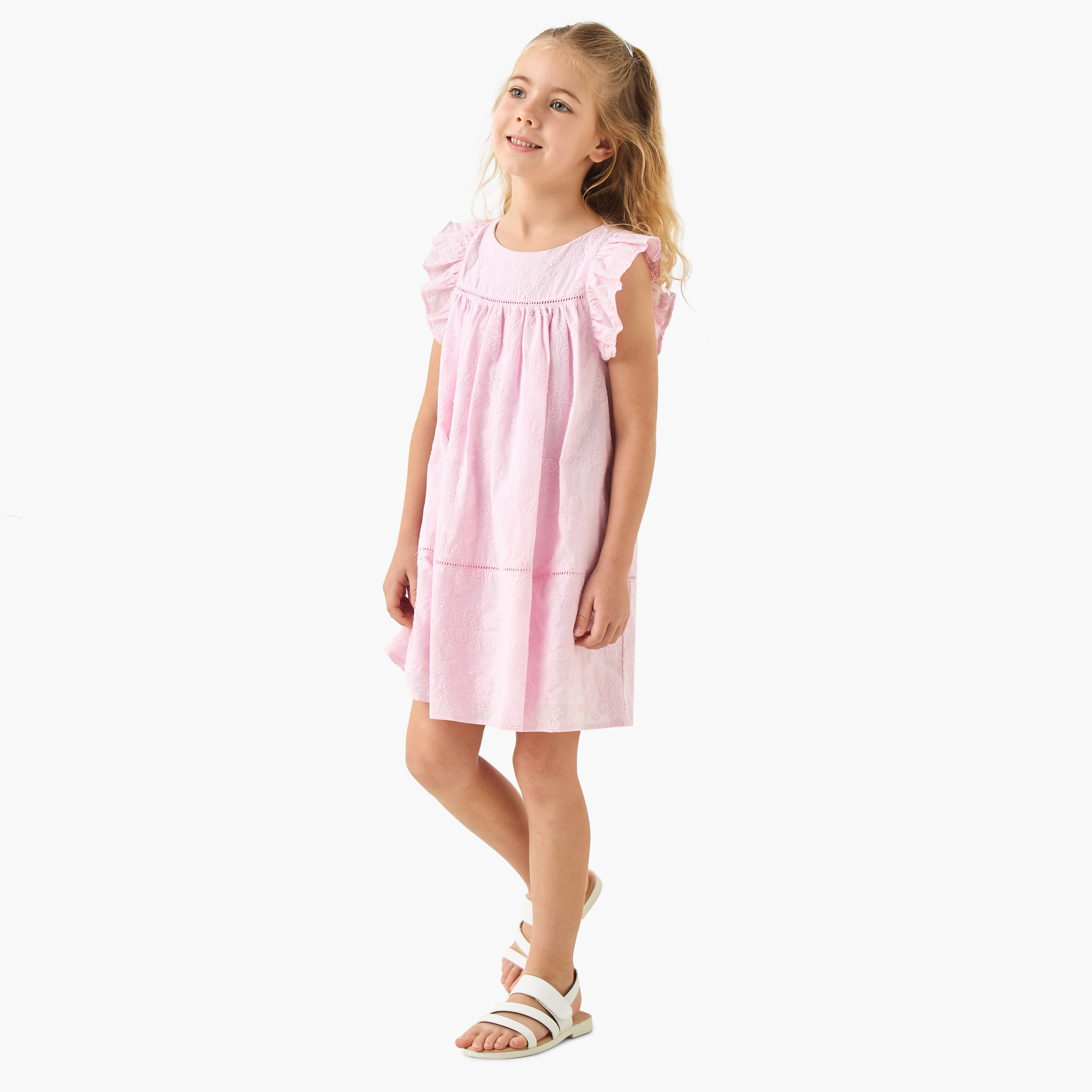 Eligo Embroidered Ruffle Sleeve Dress-girls-clothing-dressesandjumpsuits-image-1