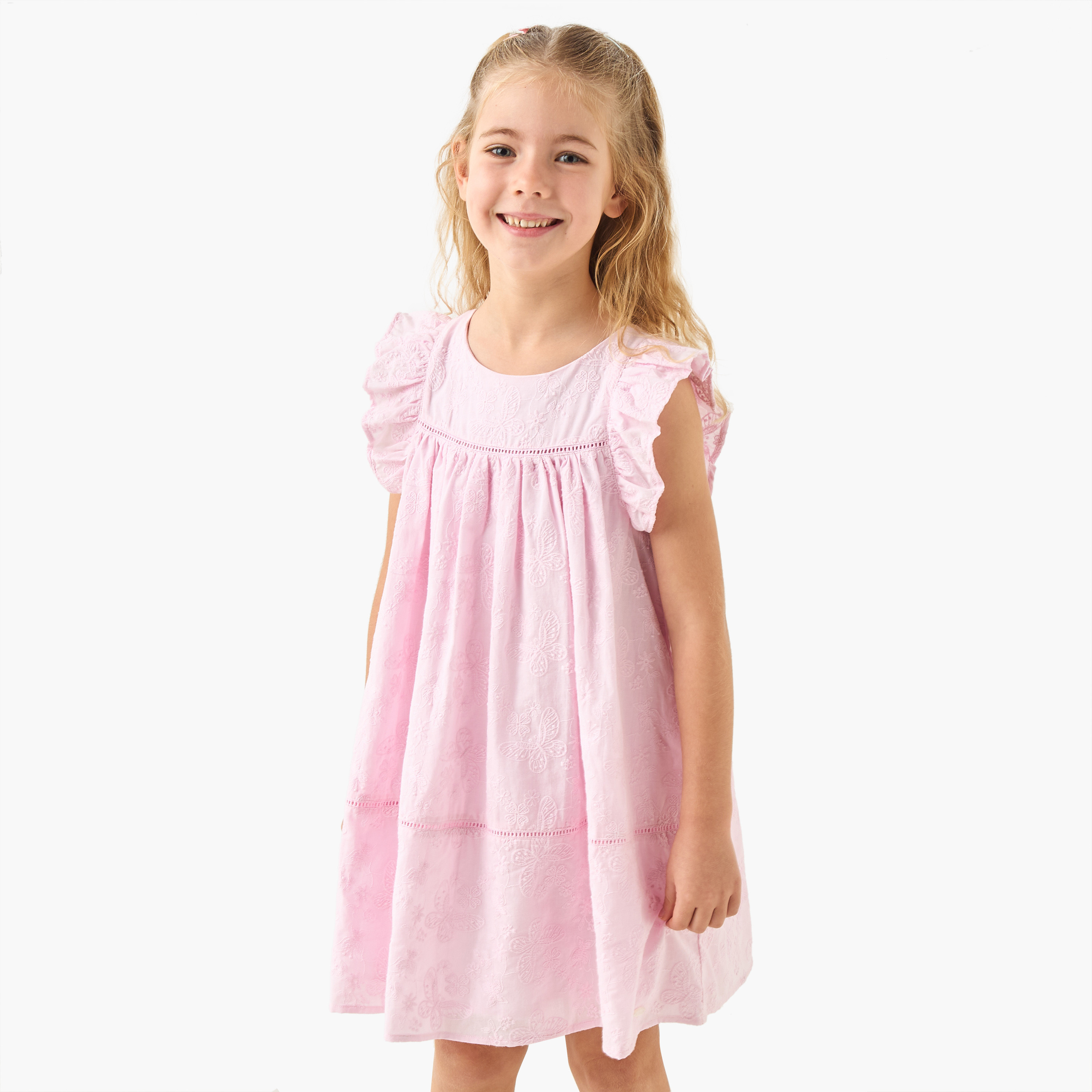 Eligo Embroidered Ruffle Sleeve Dress-girls-clothing-dressesandjumpsuits-image-2