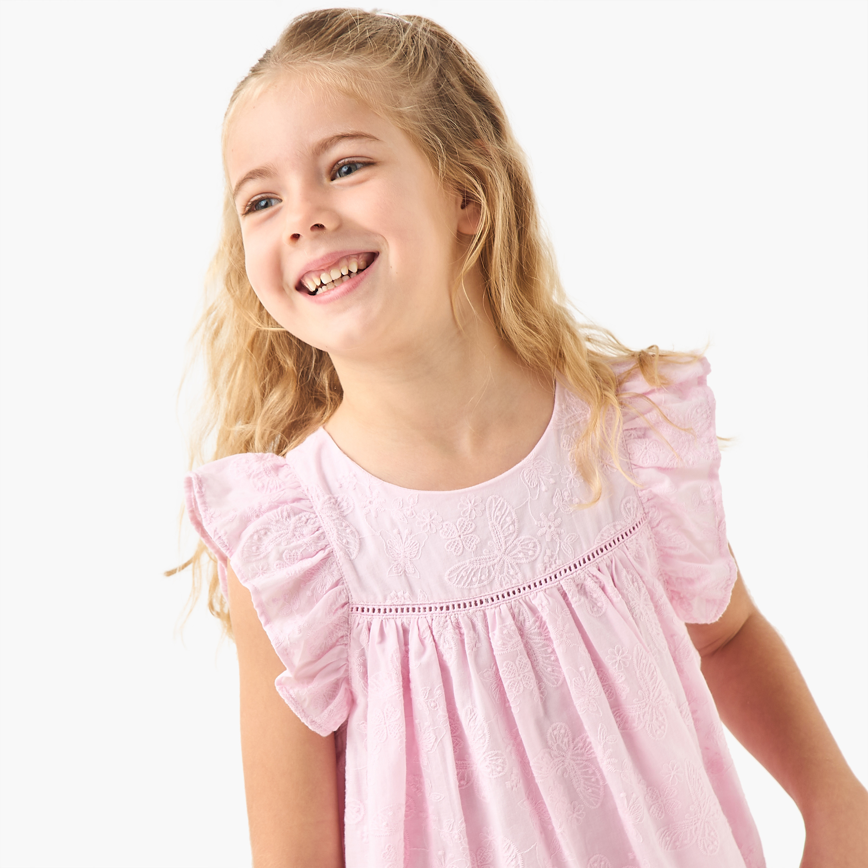 Eligo Embroidered Ruffle Sleeve Dress-girls-clothing-dressesandjumpsuits-image-4