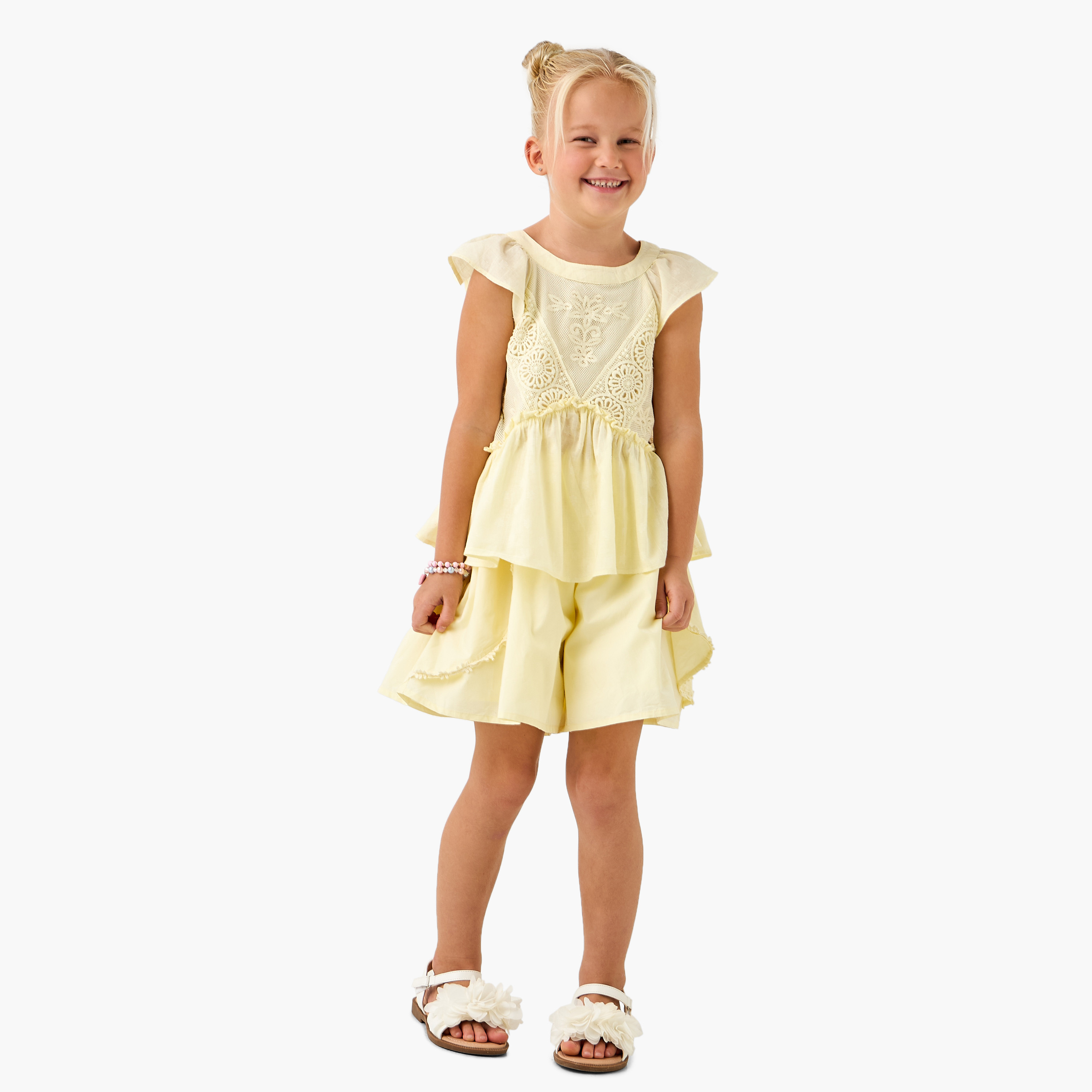 Eligo Embroidered Top and Shorts Set-girls-clothing-setsandcoords-image-1