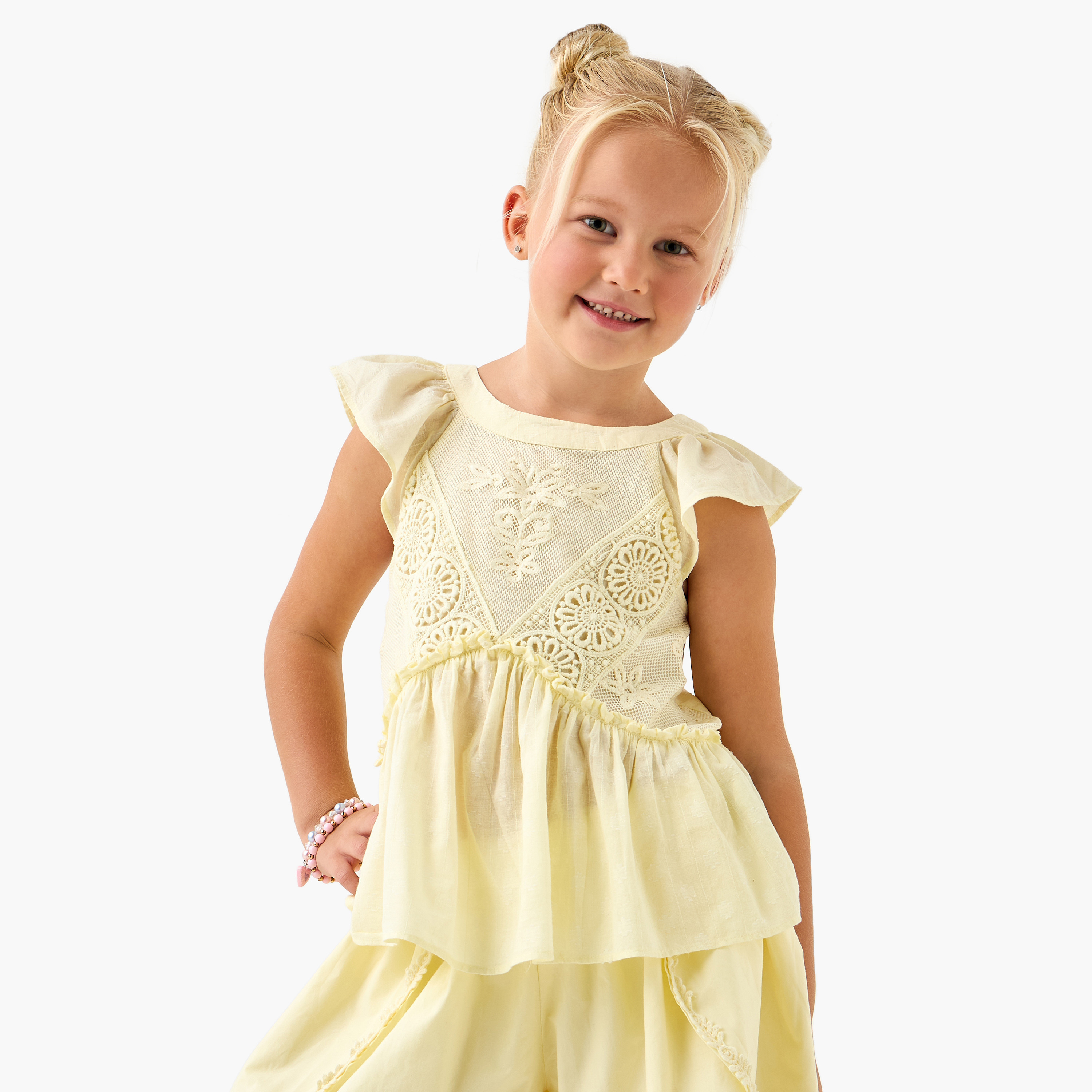 Eligo Embroidered Top and Shorts Set-girls-clothing-setsandcoords-image-2