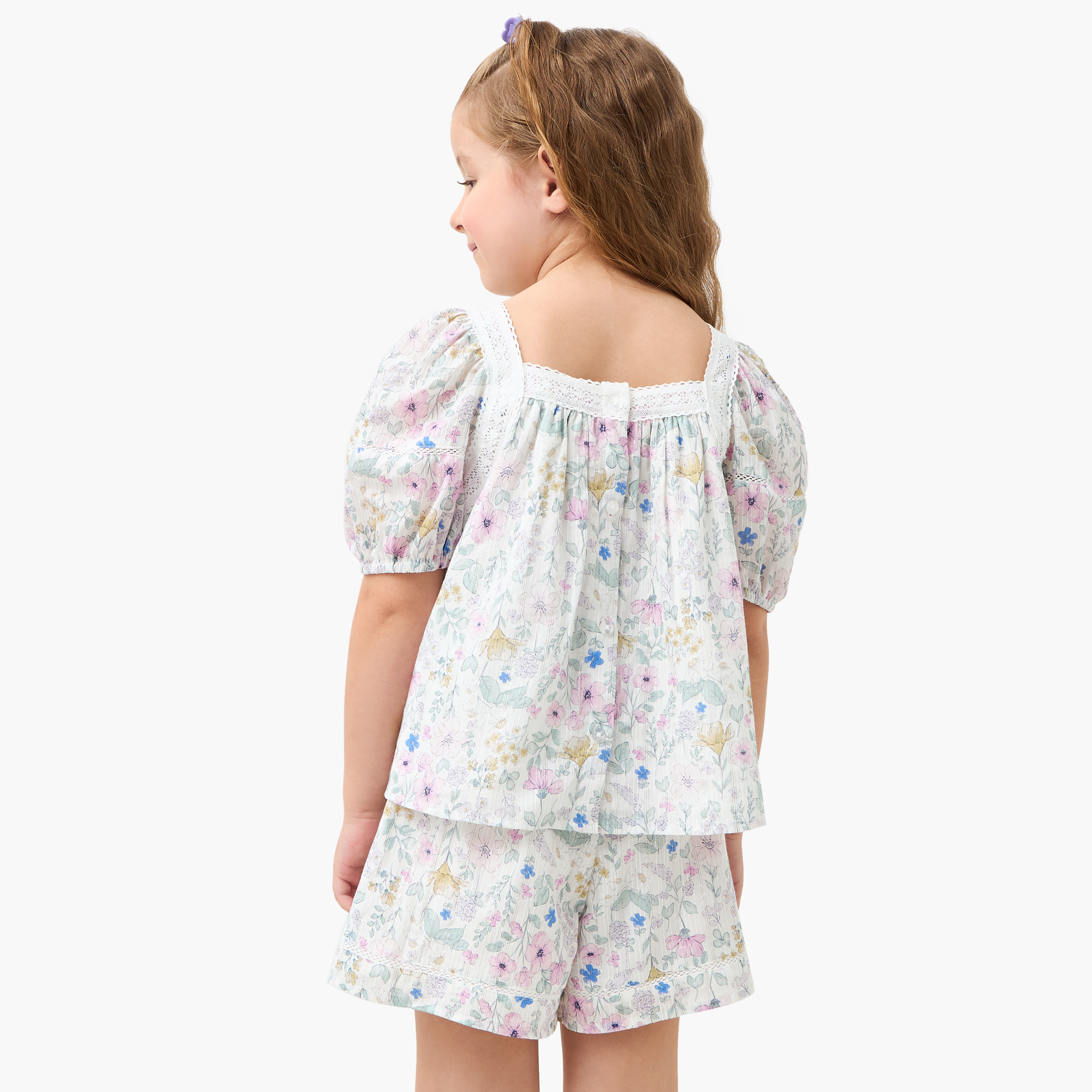 Eligo Floral Print Top and Shorts Set-girls-clothing-setsandcoords-image-4