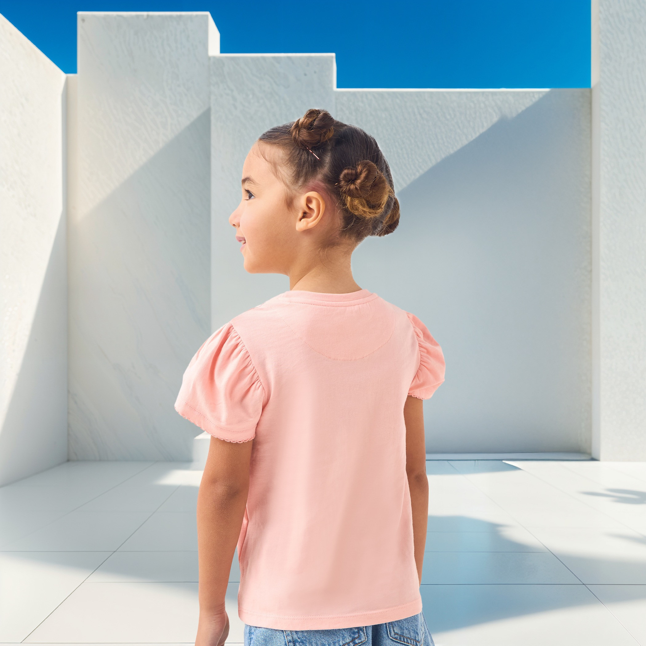 Lee Cooper Flower Applique T-shirt with Short Sleeves-girls-clothing-tshirts-image-3