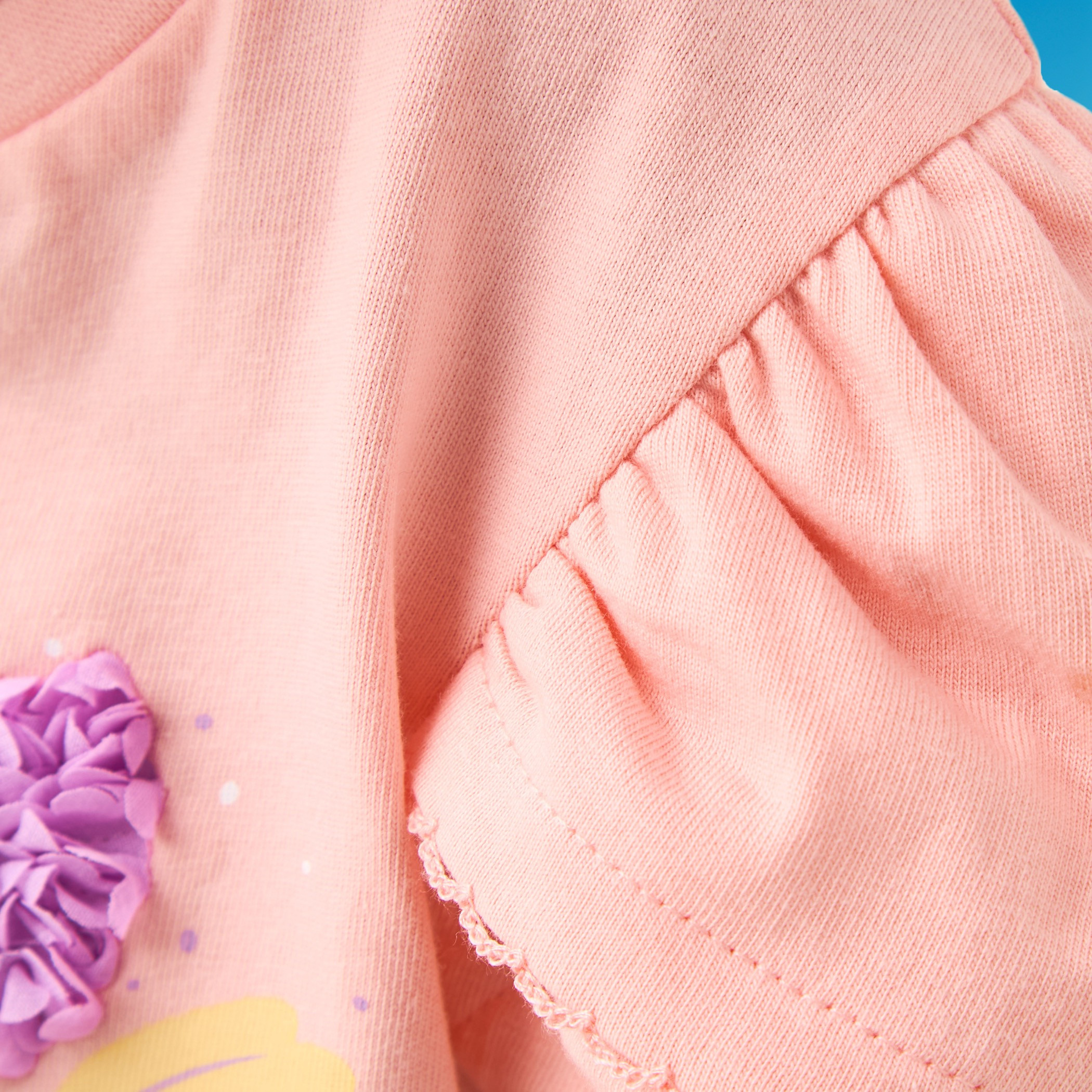 Lee Cooper Flower Applique T-shirt with Short Sleeves-girls-clothing-tshirts-image-5