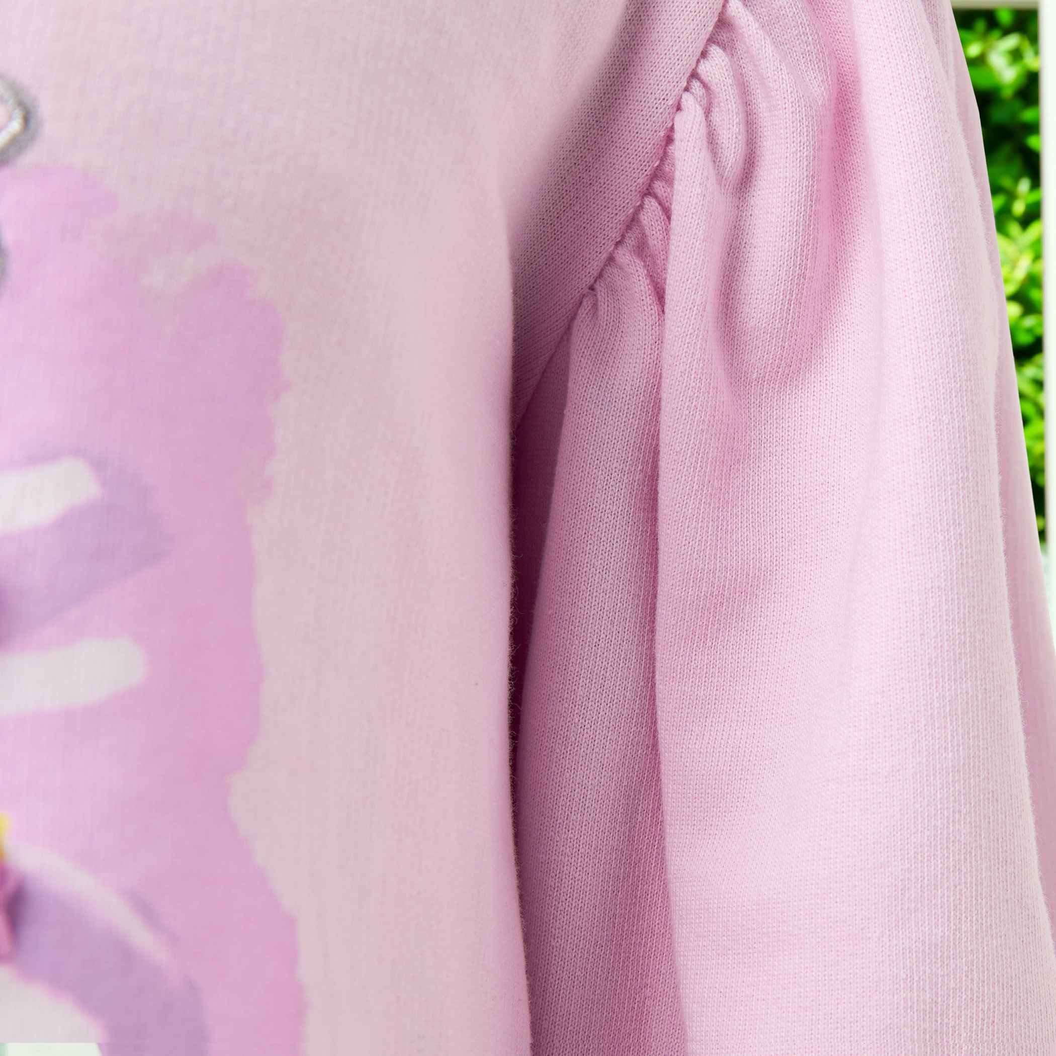Lee Cooper Flower Applique T-shirt with 3/4 Sleeves and Ruffle Detail-girls-clothing-tshirts-image-5