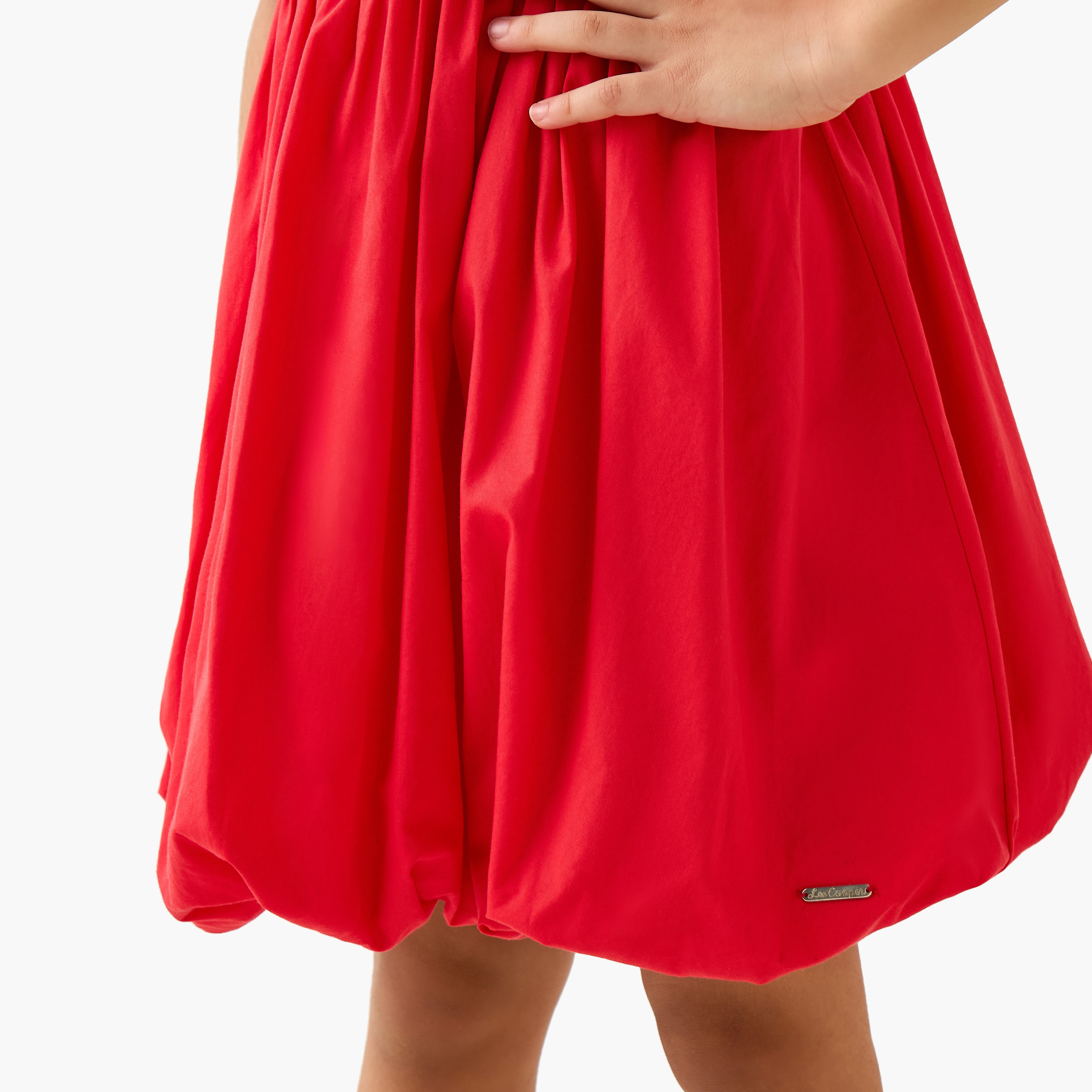 فستان بالون سادة بأكمام قصيرة من لي كوبر-girls-clothing-dressesandjumpsuits-image-6