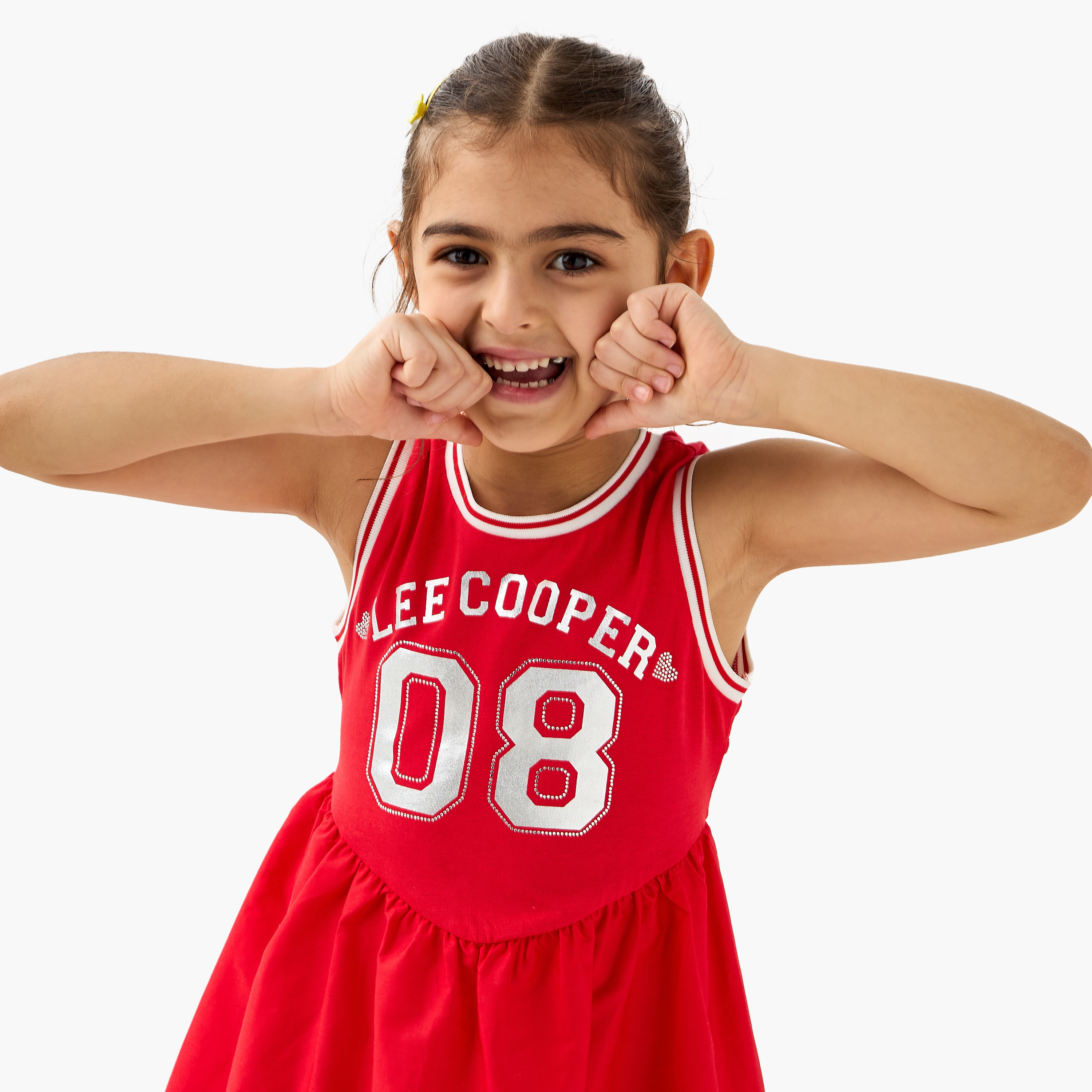 فستان دون أكمام بطبعات شعار من لي كوبر-girls-clothing-dressesandjumpsuits-image-4