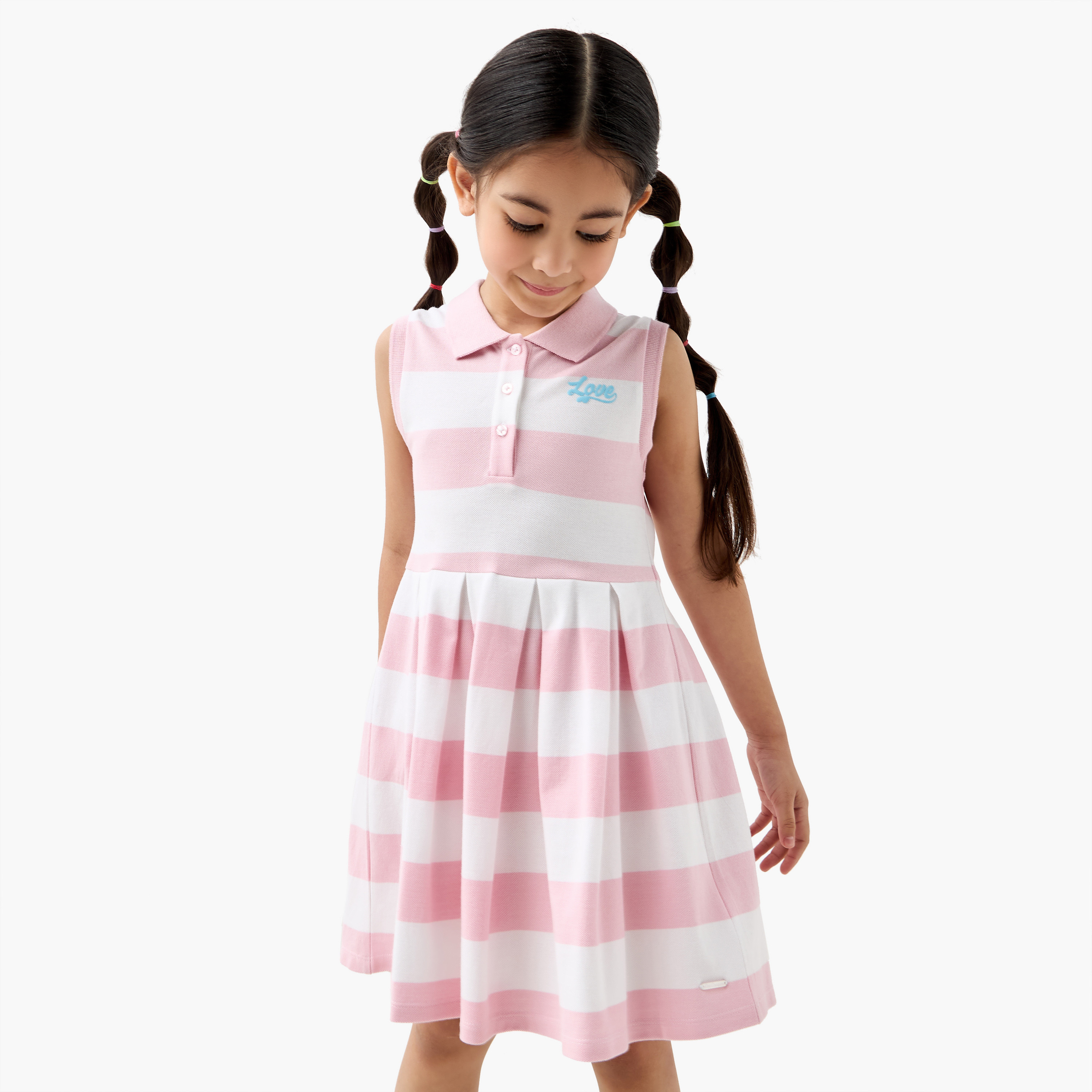 فستان بولو مخطط دون أكمام من لي كوبر-girls-clothing-dressesandjumpsuits-image-1