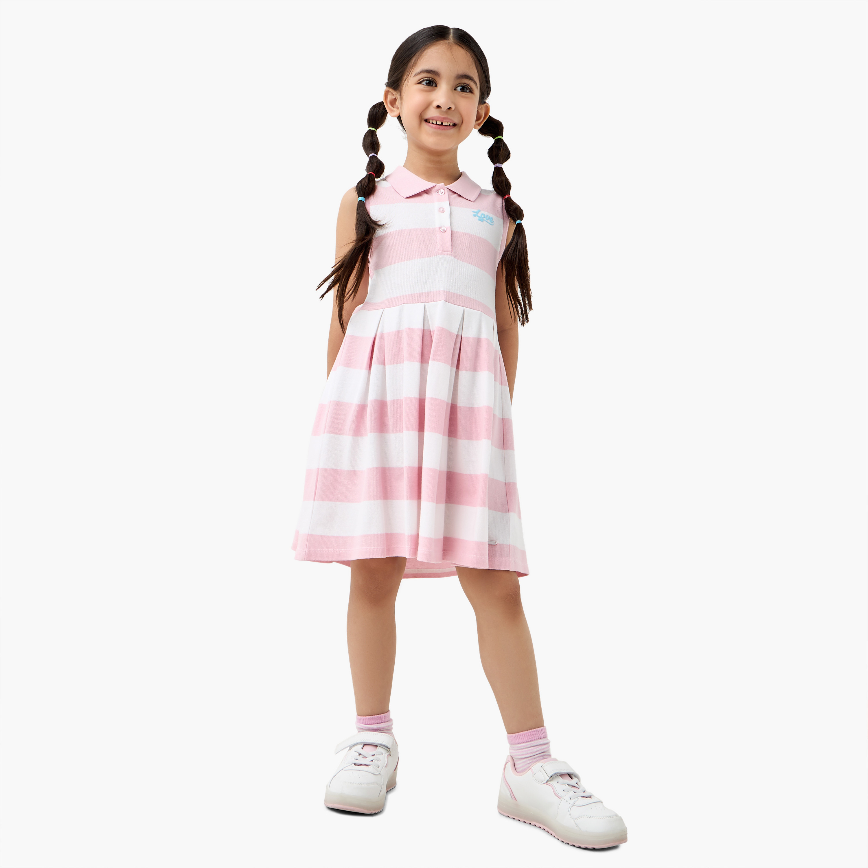 فستان بولو مخطط دون أكمام من لي كوبر-girls-clothing-dressesandjumpsuits-image-2