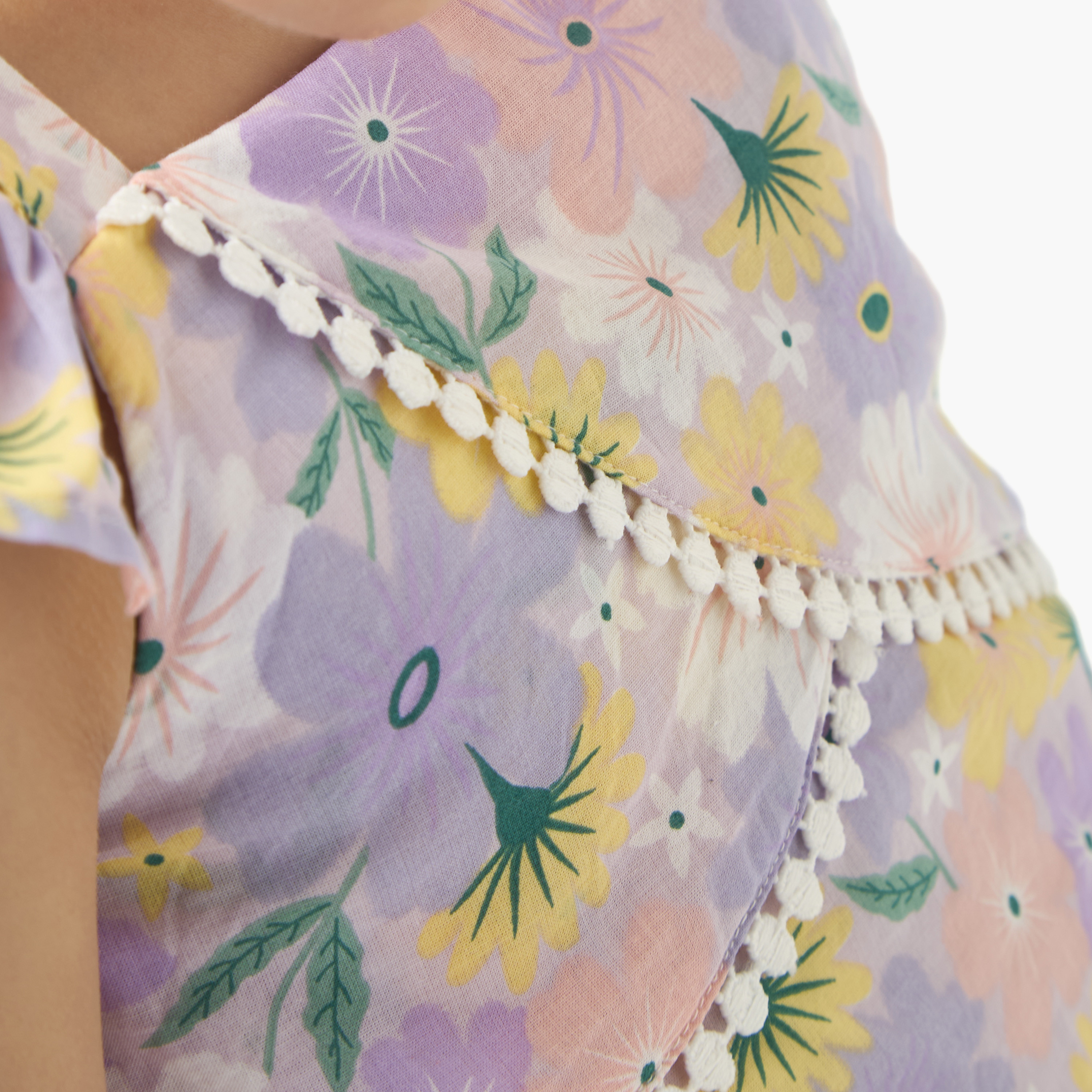 Lee Cooper All-Over Floral Print Sleeveless Dress with Ruffles-girls-clothing-dressesandjumpsuits-image-5