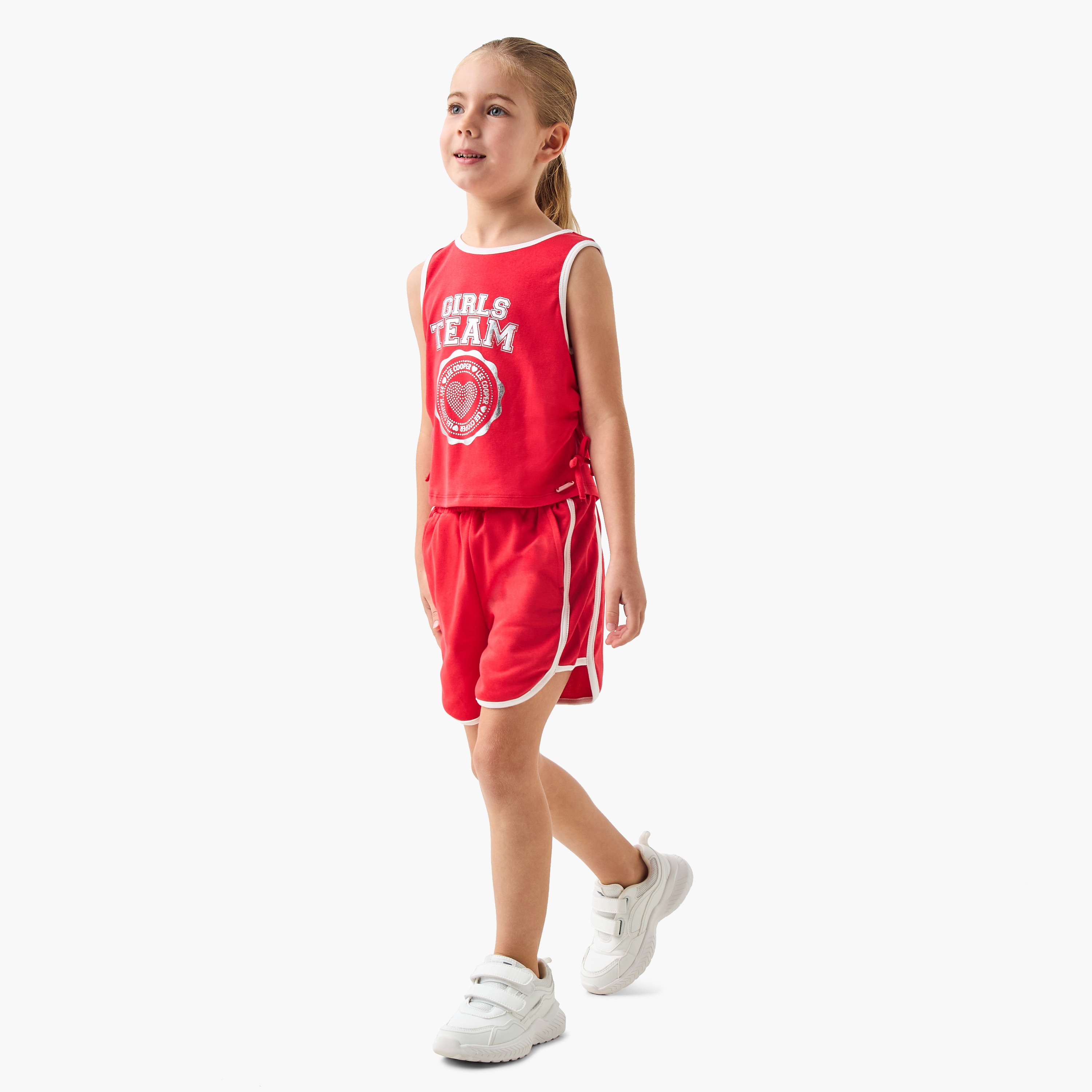 Lee Cooper Printed T-shirt and Shorts Set-girls-clothing-setsandcoords-image-1