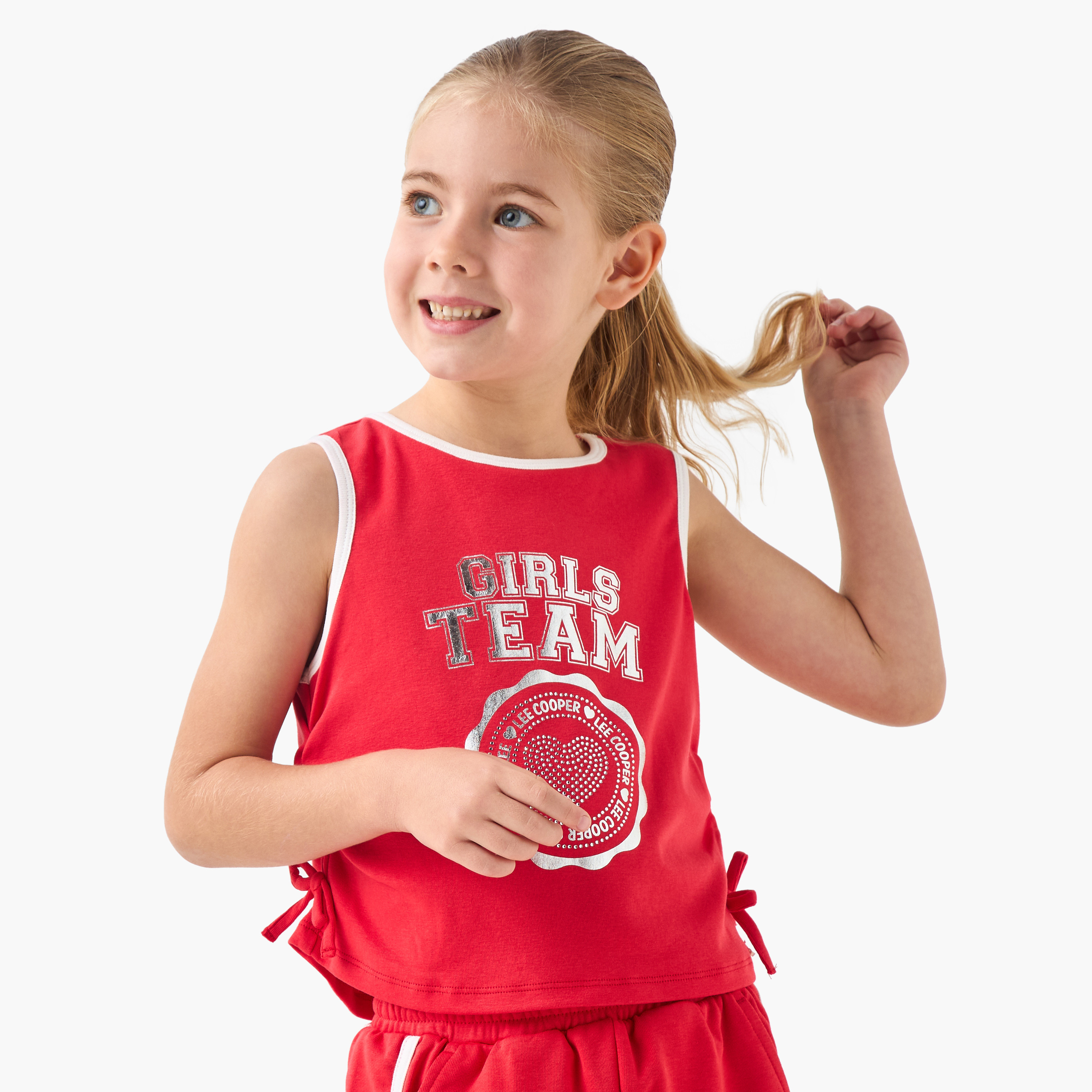 Lee Cooper Printed T-shirt and Shorts Set-girls-clothing-setsandcoords-image-2