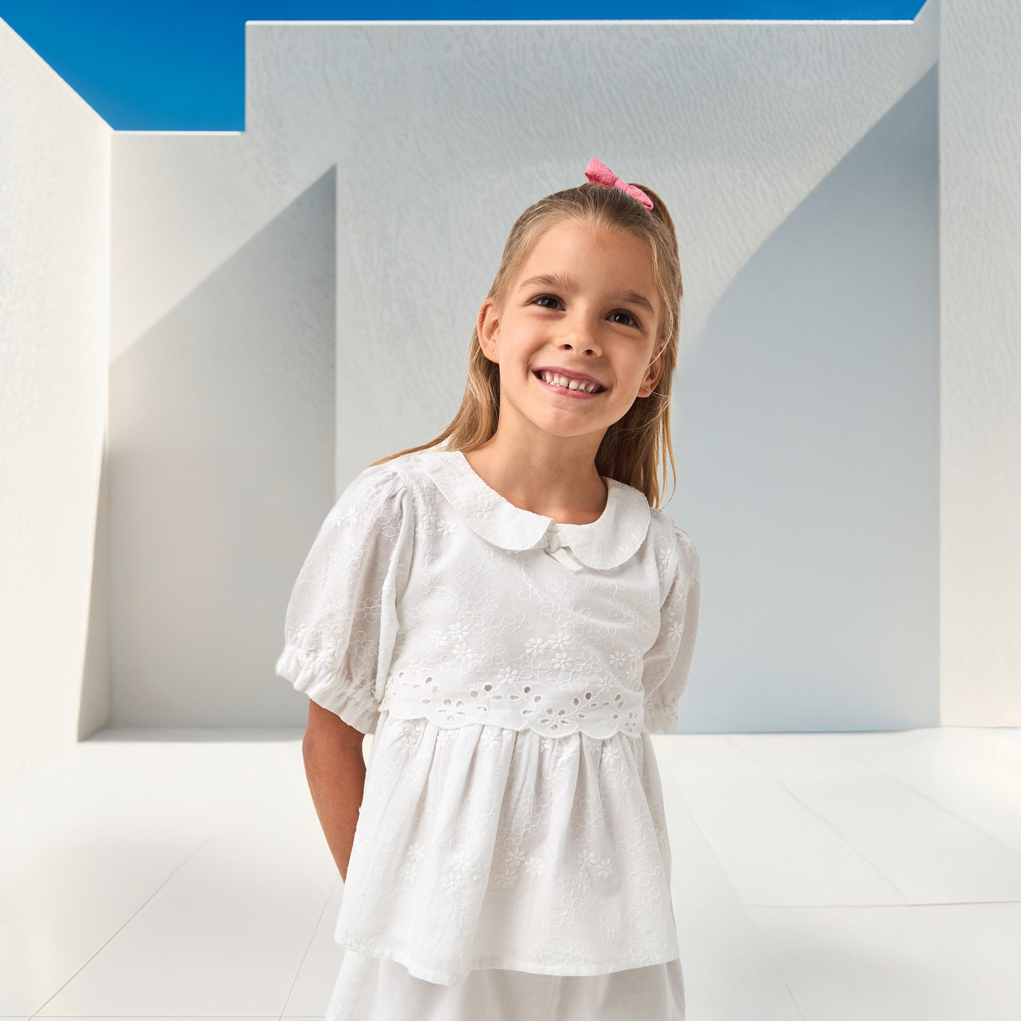 Lee Cooper Schiffli Detail Top and Shorts Set-girls-clothing-setsandcoords-image-2