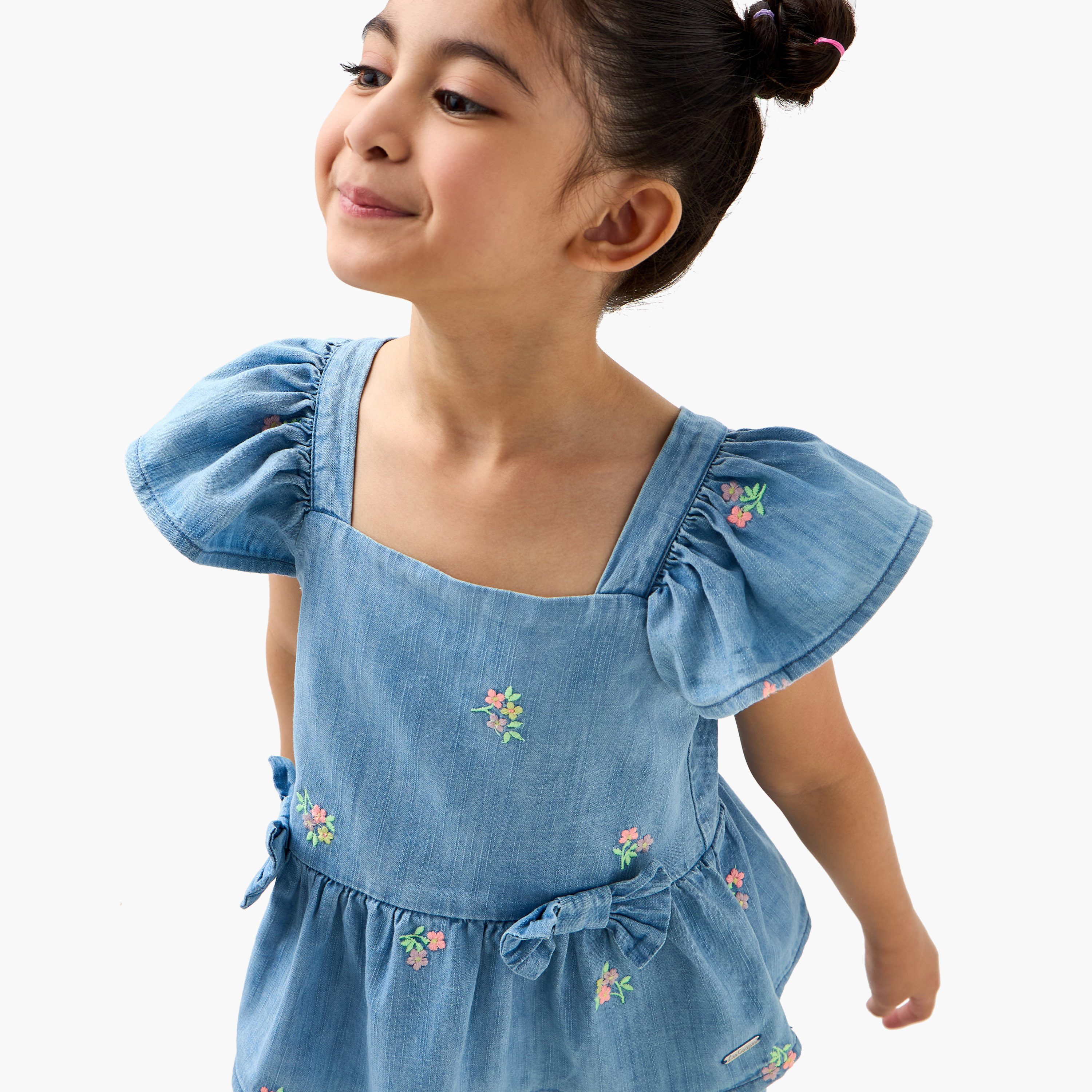 Lee Cooper Floral Embroidered Peplum Top and Pants Set-baby-girls-clothing-setsandcoords-image-5