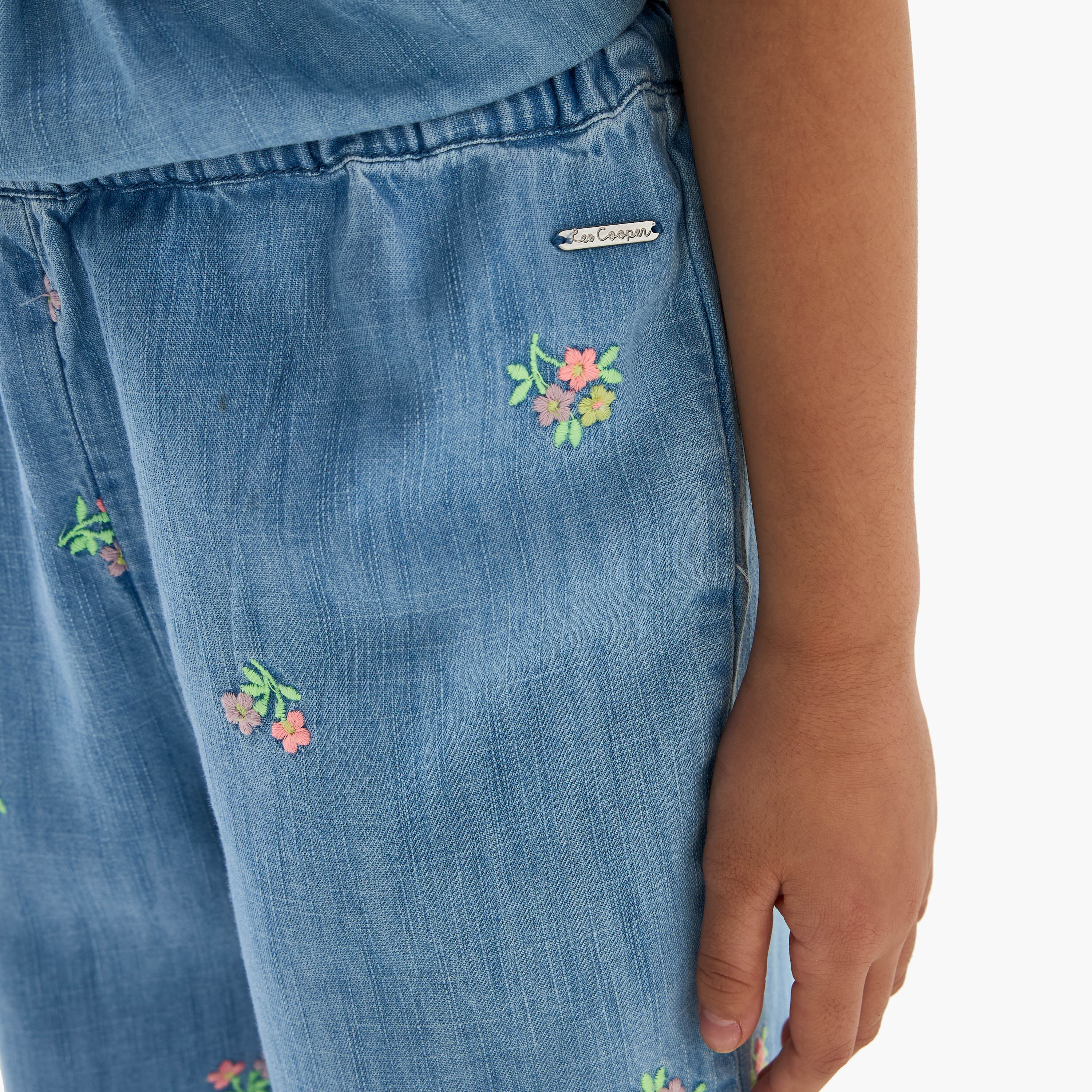 Lee Cooper Floral Embroidered Peplum Top and Pants Set-baby-girls-clothing-setsandcoords-image-6