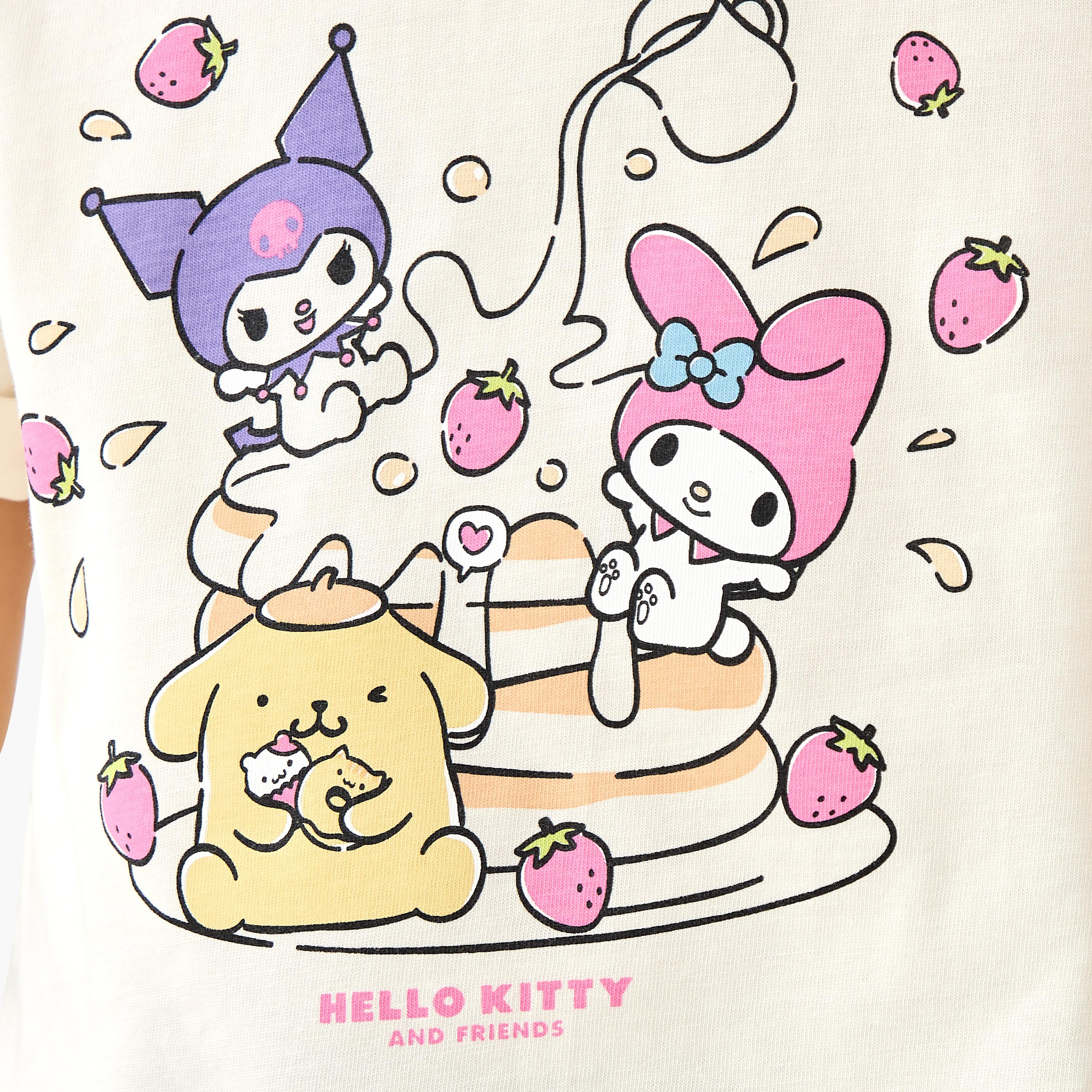 Sanrio Hello Kitty and Friends Print T-Shirt with Short Sleeves-girls-clothing-tshirts-image-5