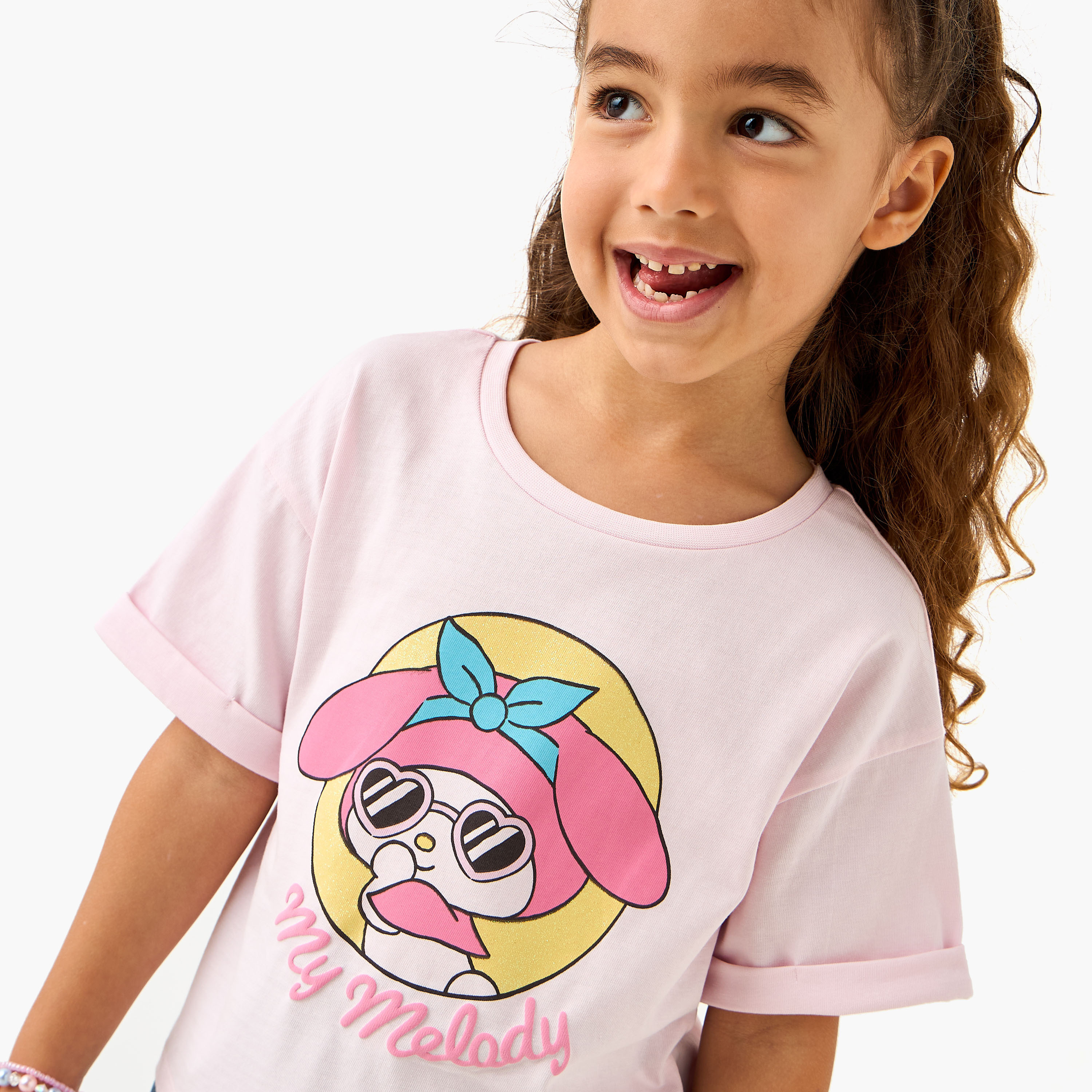Sanrio Printed T-shirt with Short Sleeves - Set of 2-girls-clothing-tshirts-image-4